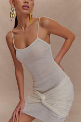 Laurie Twist Knit Mini Dress - Ivory