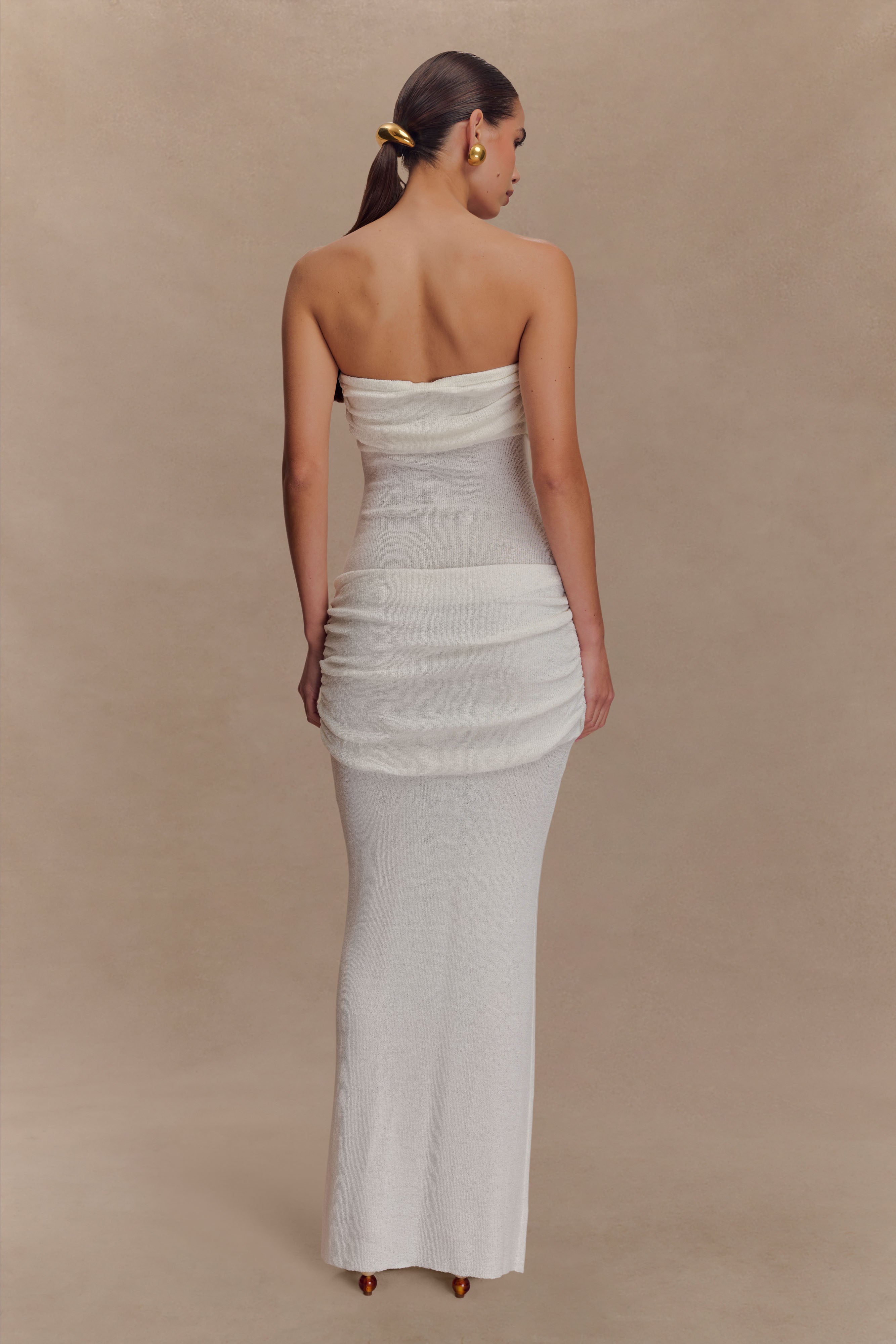Elora Strapless Knit Maxi Dress - Ivory