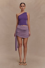 Cali Drape Skirt Knit Mini Dress - Purple