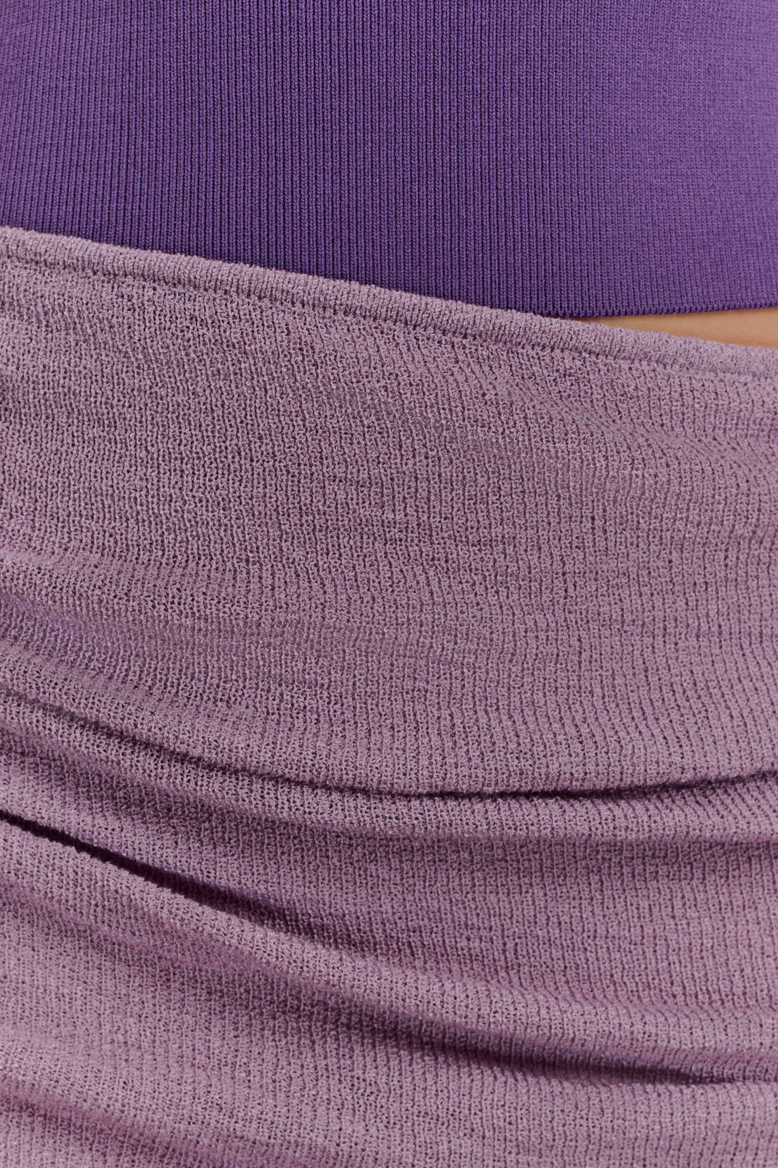 Cali Drape Skirt Knit Mini Dress - Purple