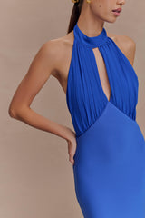Mierah Halter Midi Dress - Cobalt Blue