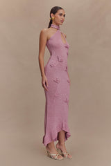 Celestino Floral Metallic Knit Maxi Dress - Pink