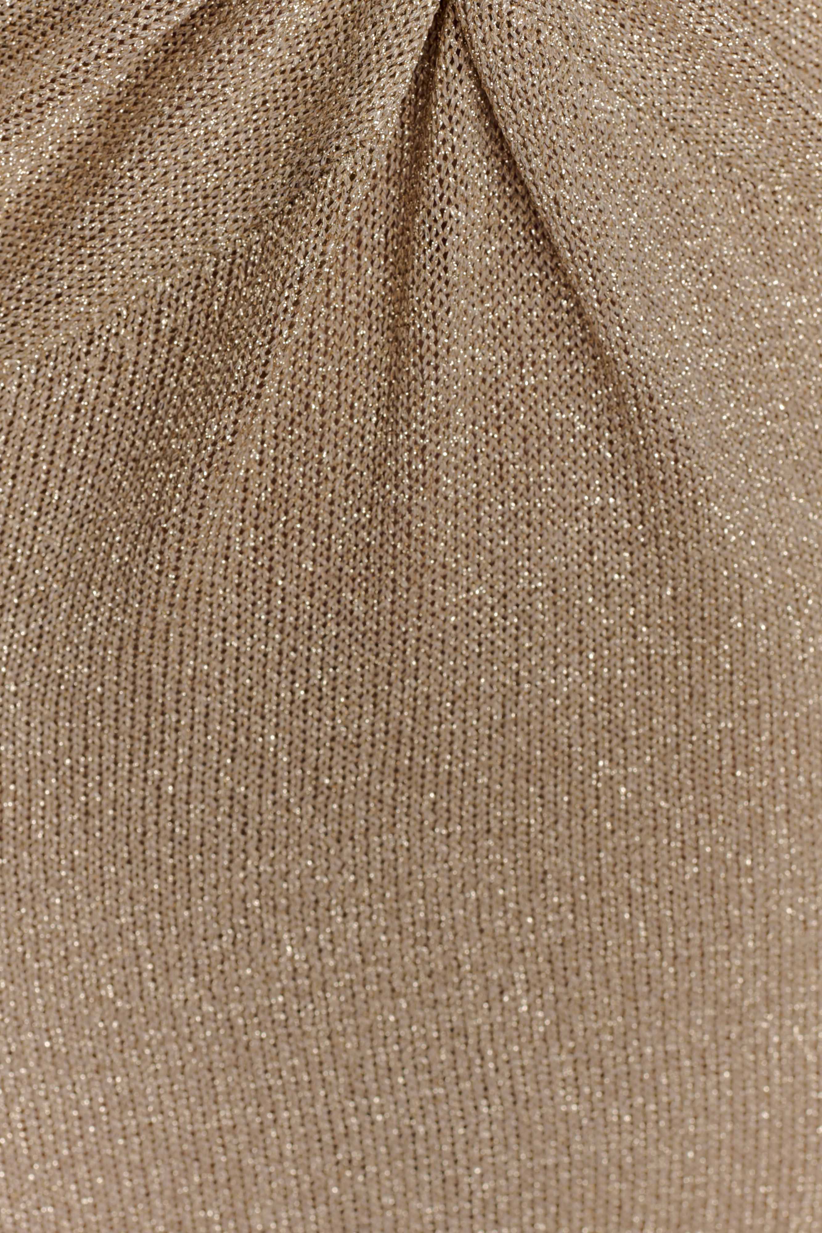 Gracelyn Twisted Metallic Knit Maxi Dress - Gold