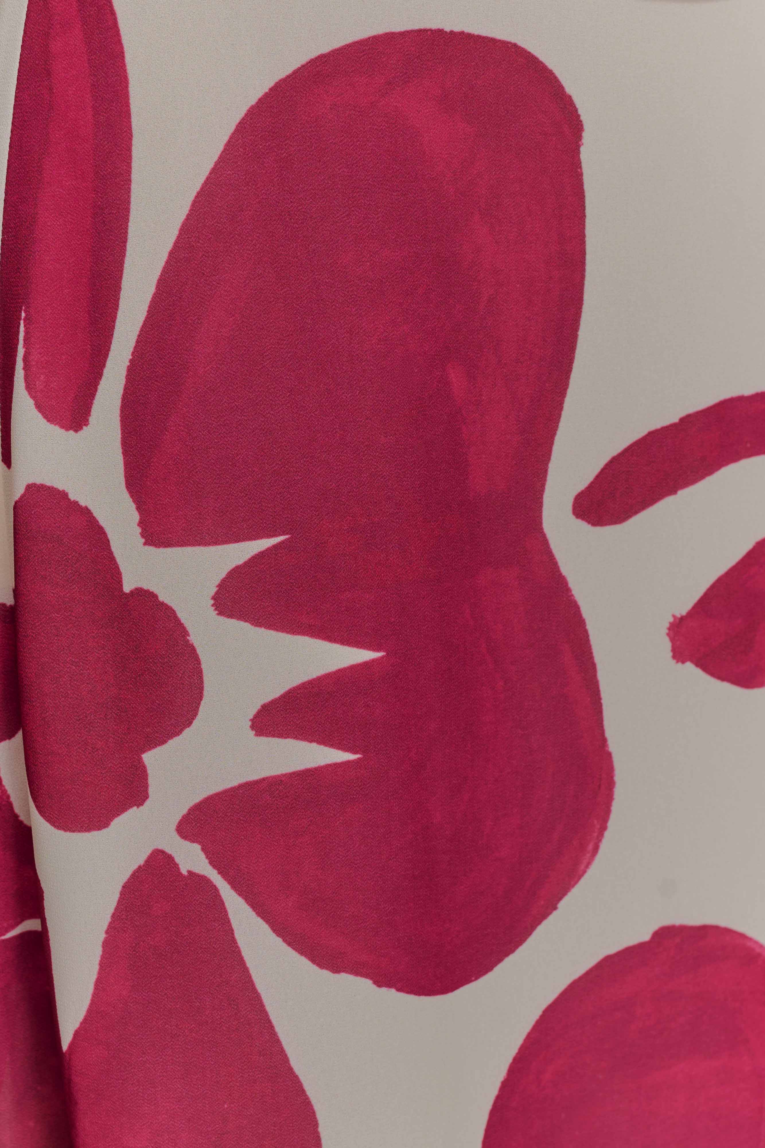 Katalina Chiffon Maxi Skirt - Red Deco Fleur Print