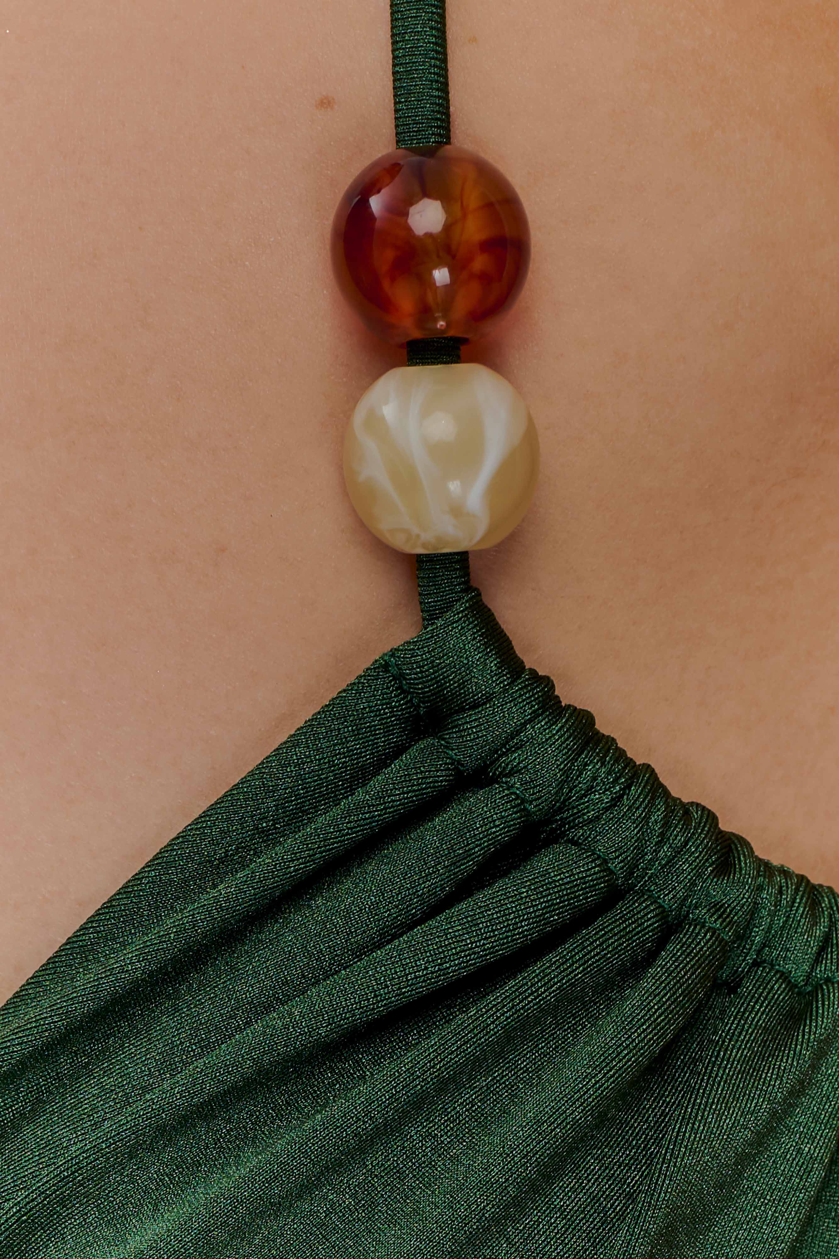 Memphis Beaded Bikini Top - Green