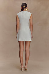Ariana Pleated Neck Mini Dress - Ivory