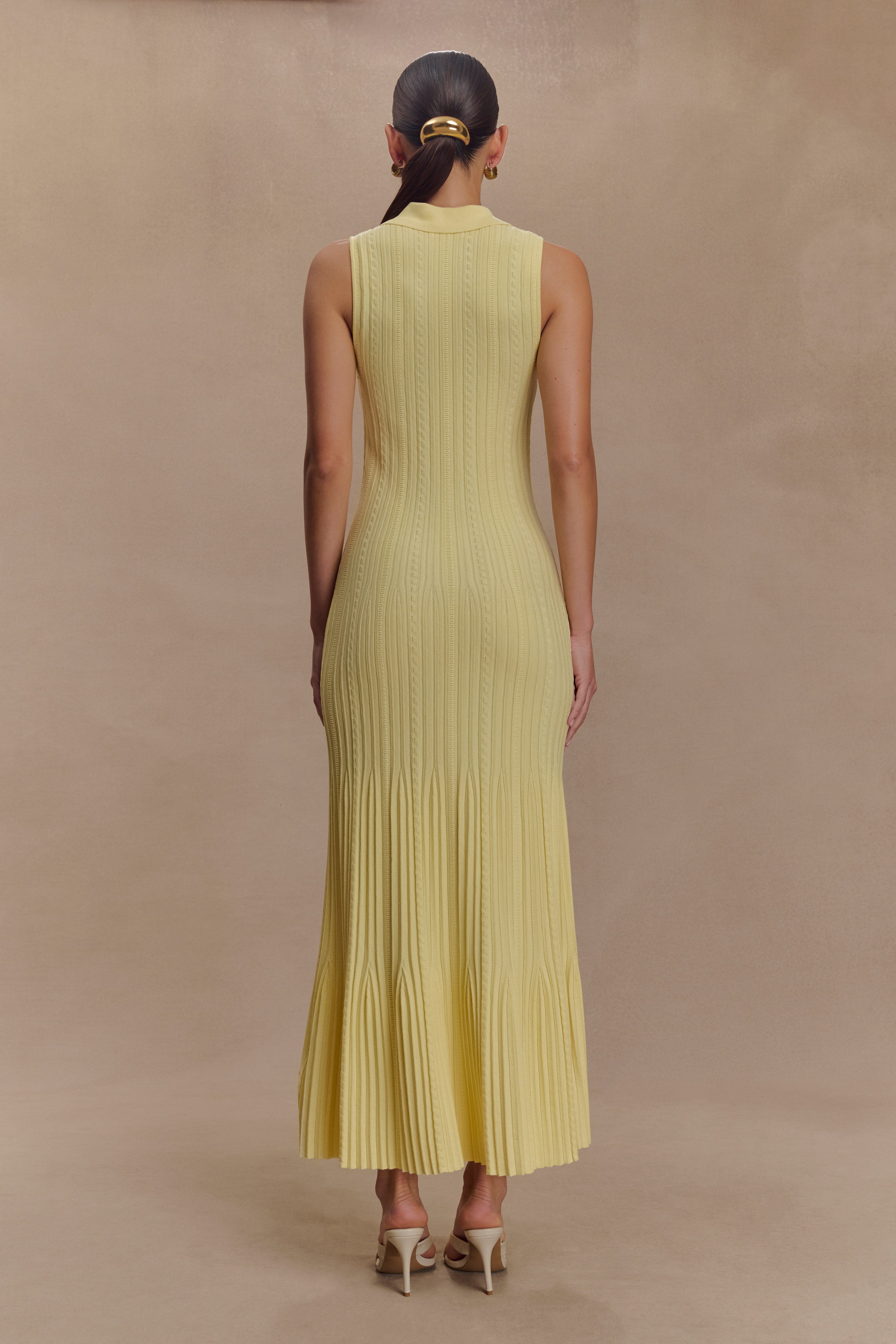 Margie Sleeveless Knit Midi Dress - Lemon