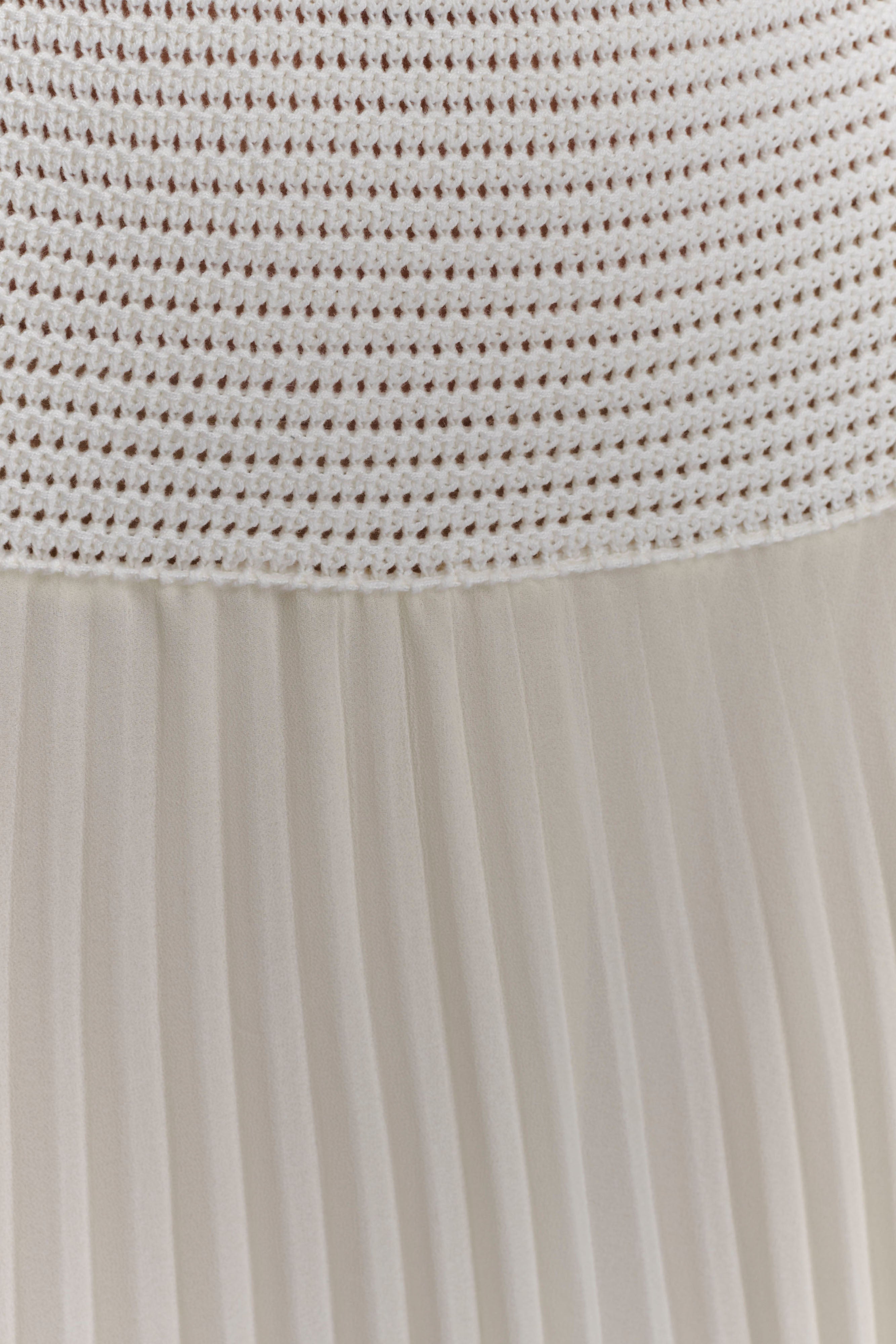 Catherine Crochet Pearl Maxi Dress - White