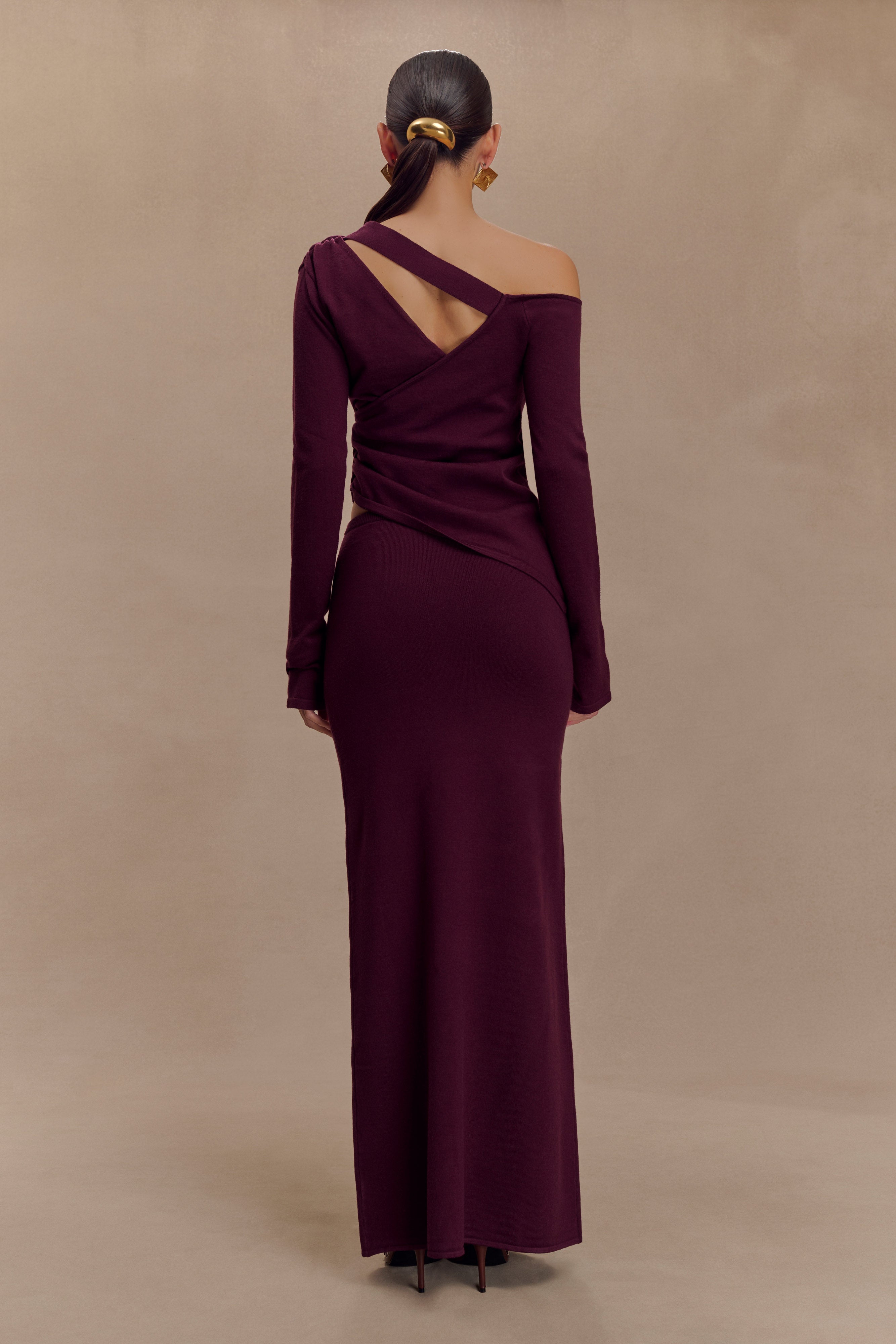 Miles Off Shoulder Knit Top - Plum