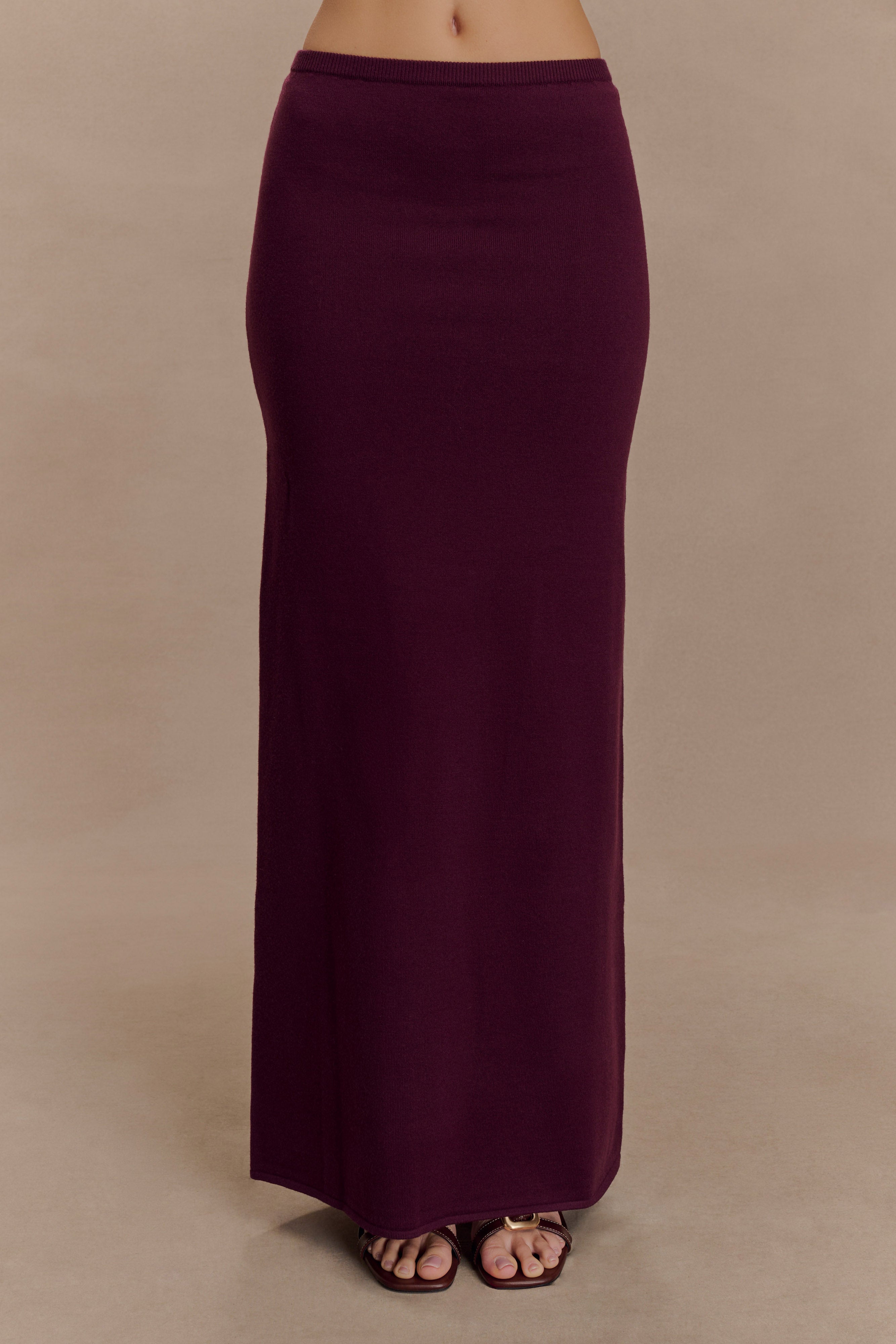 Miles Knit Maxi Skirt - Plum