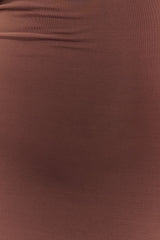 Ashford Asymmetrical Slinky Maxi Dress - Chocolate