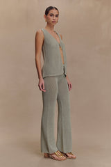 Malani Wide Leg Knit Pants - Sage