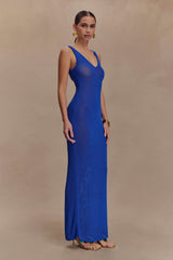 Ari Tape Yarn Knit Maxi Dress - Cobalt Blue