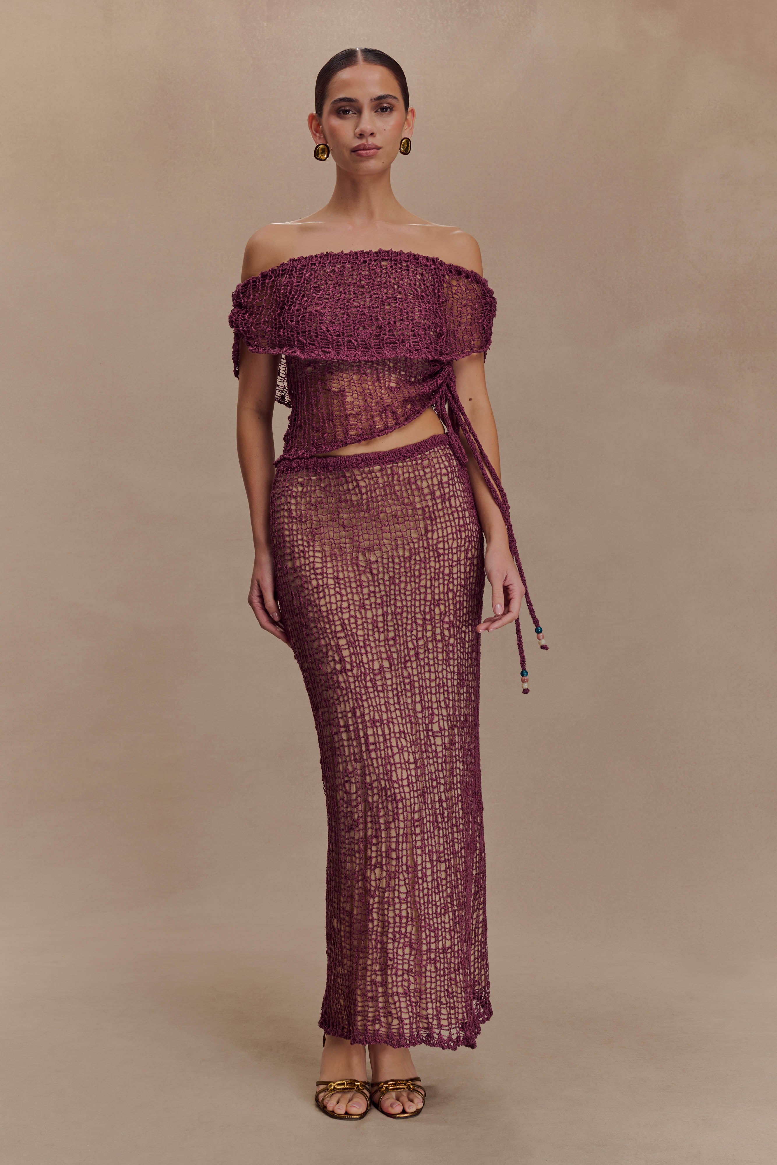 Cordelia Knit Maxi Skirt - Mauve