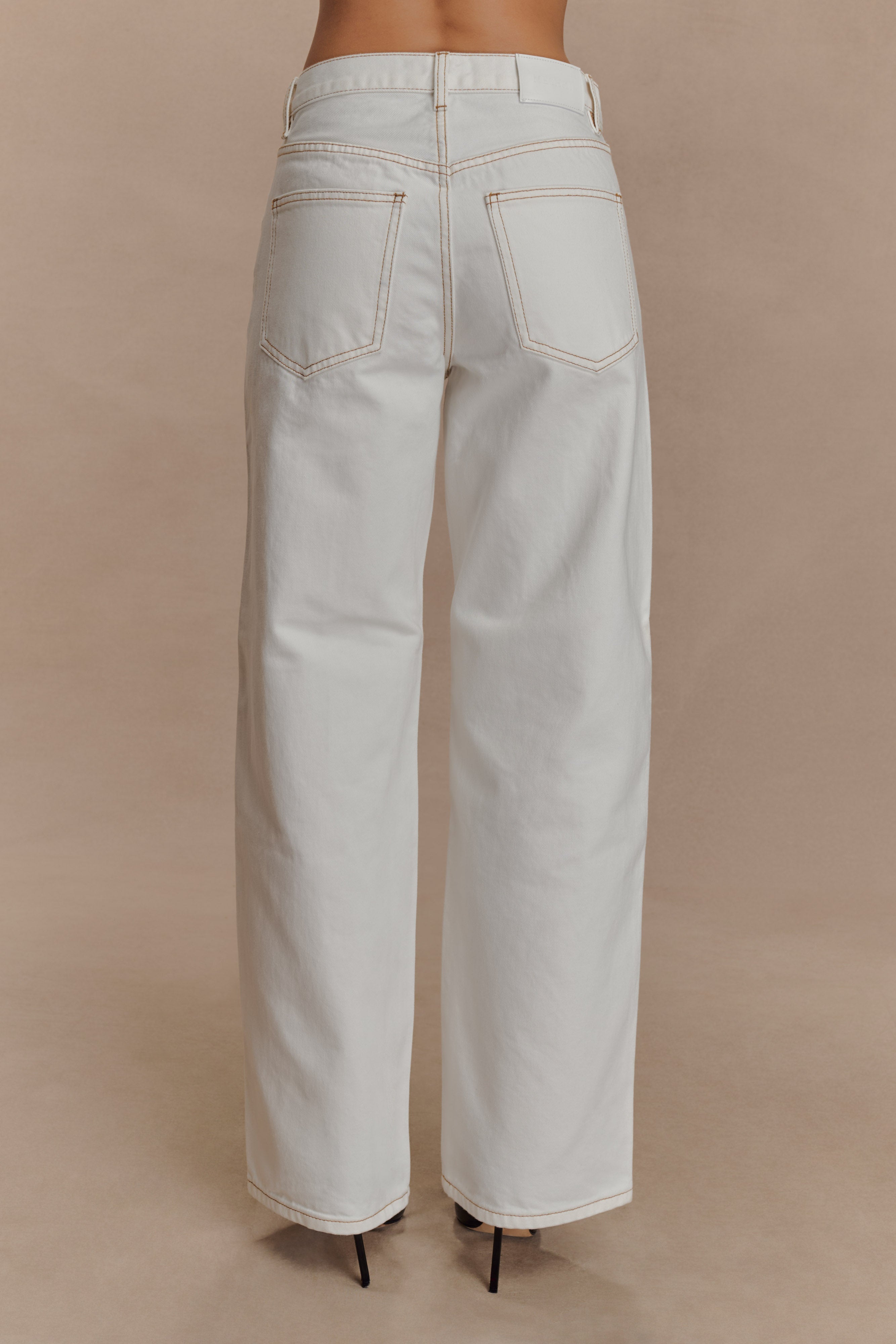 Mannon Mid Rise Denim Jeans - White