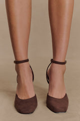 Kaleen Faux Suede Wedge Heel - Chocolate