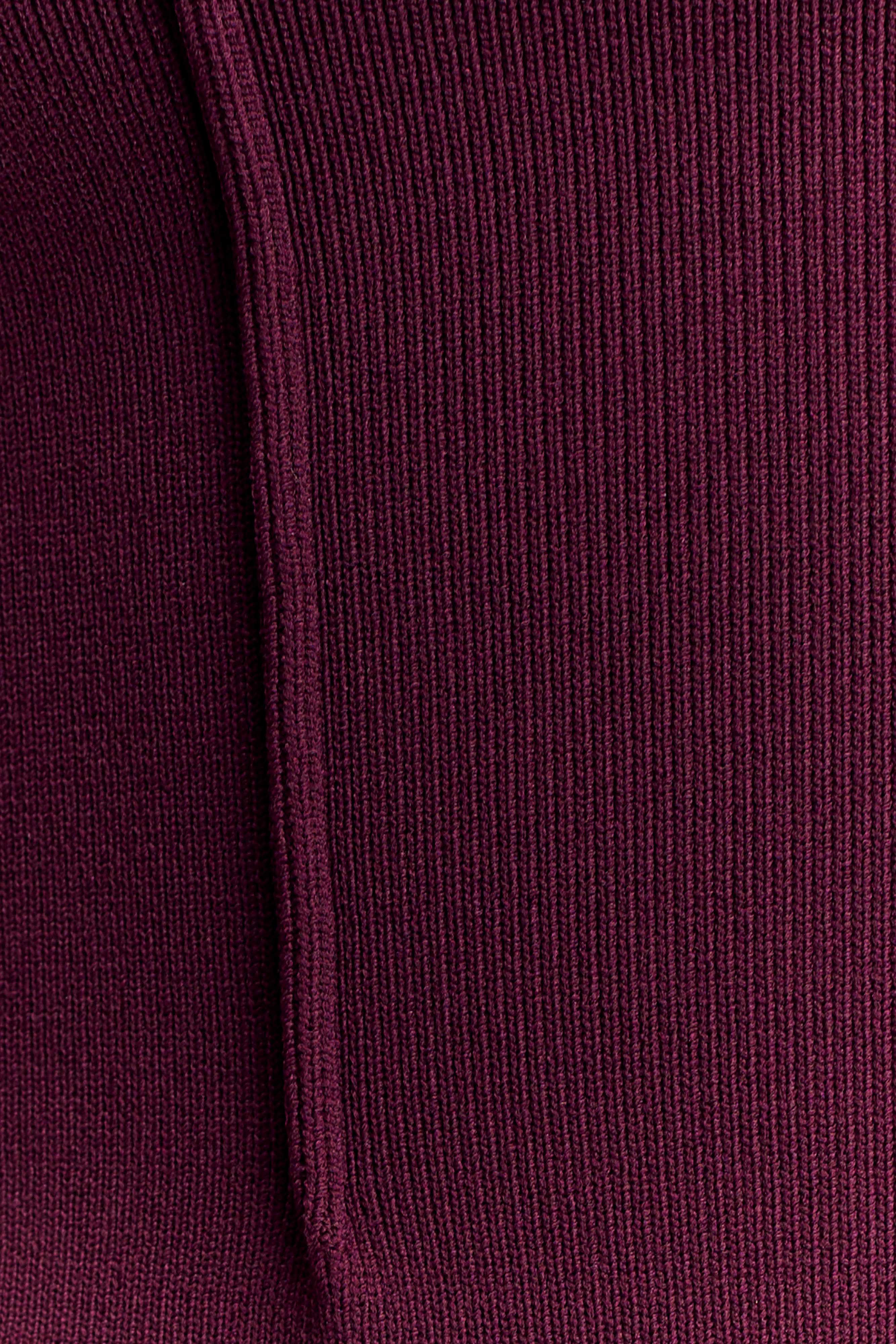 Romaine High Neck Bandage Knit Top - Wine