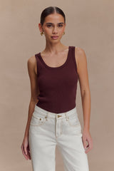 Maeva Scoop Tank Top - Chocolate