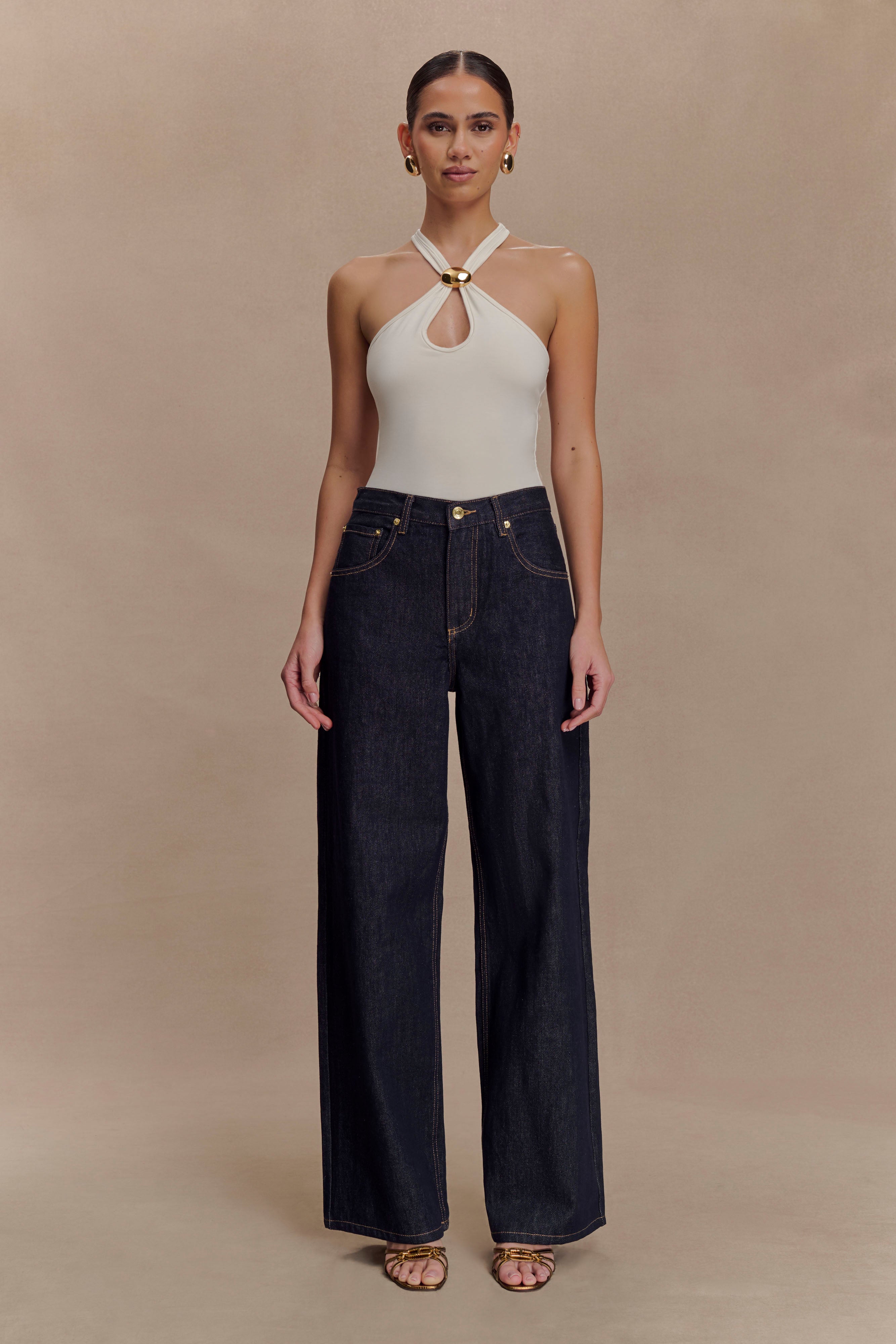 Ramona Modal Tank Top With Hardware - Ivory