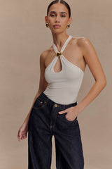 Ramona Modal Tank Top With Hardware - Ivory