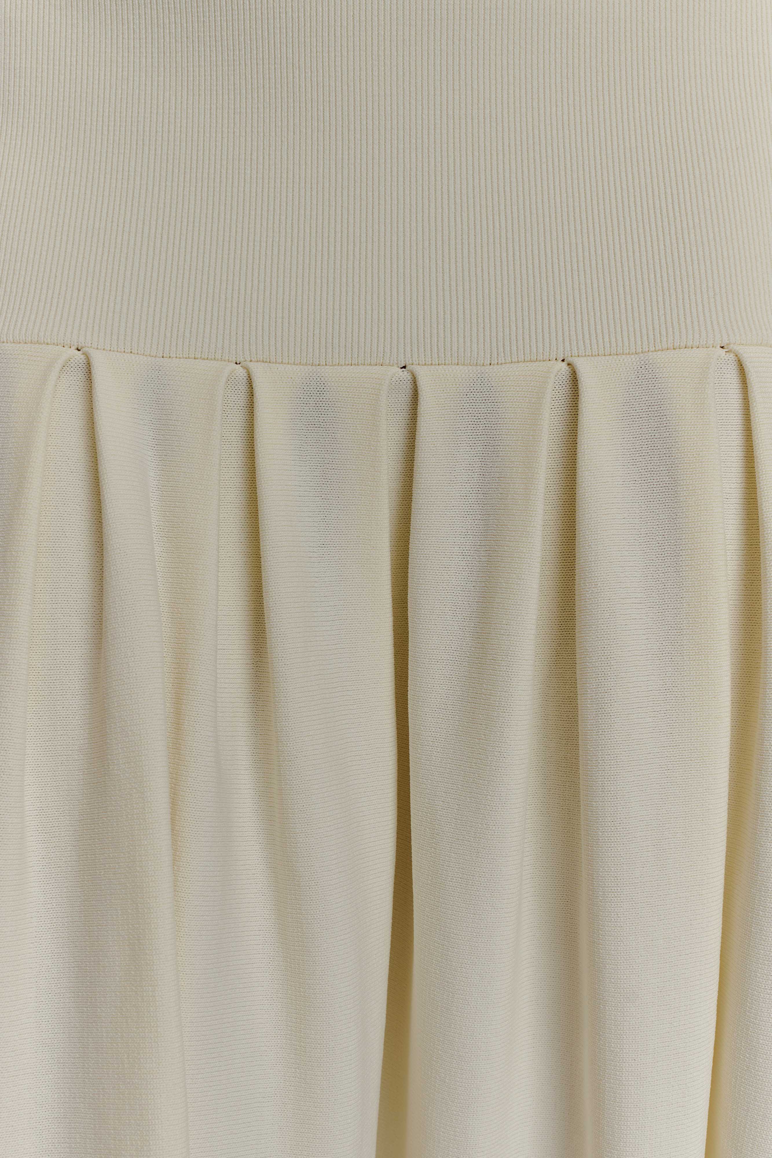 Romaine Bandage Knit Midi Skirt - Ivory
