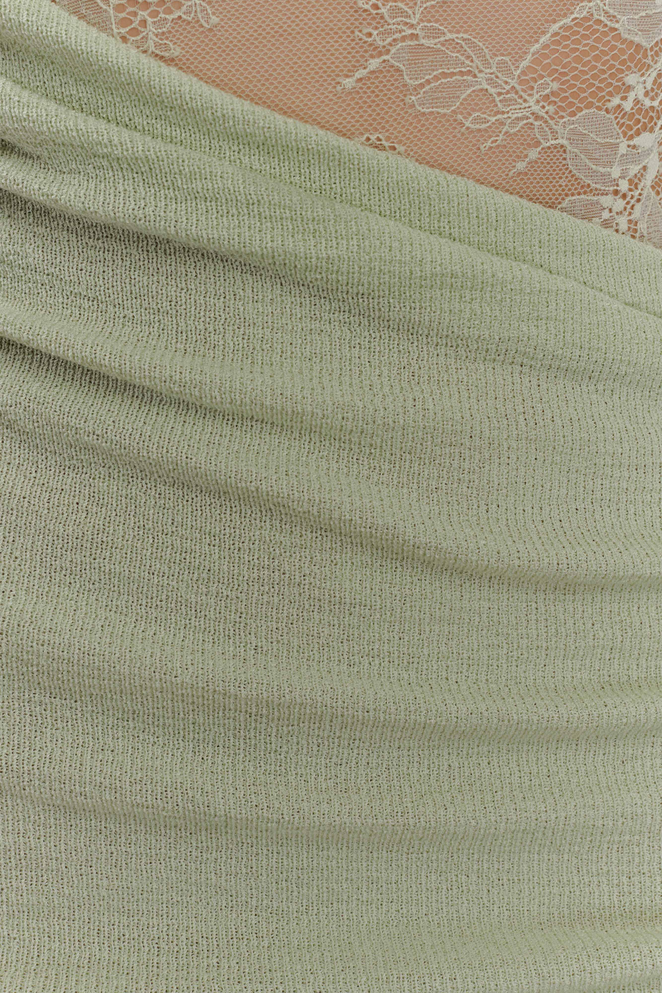 Luxie Lace Knit Mini Dress - Pastel Green