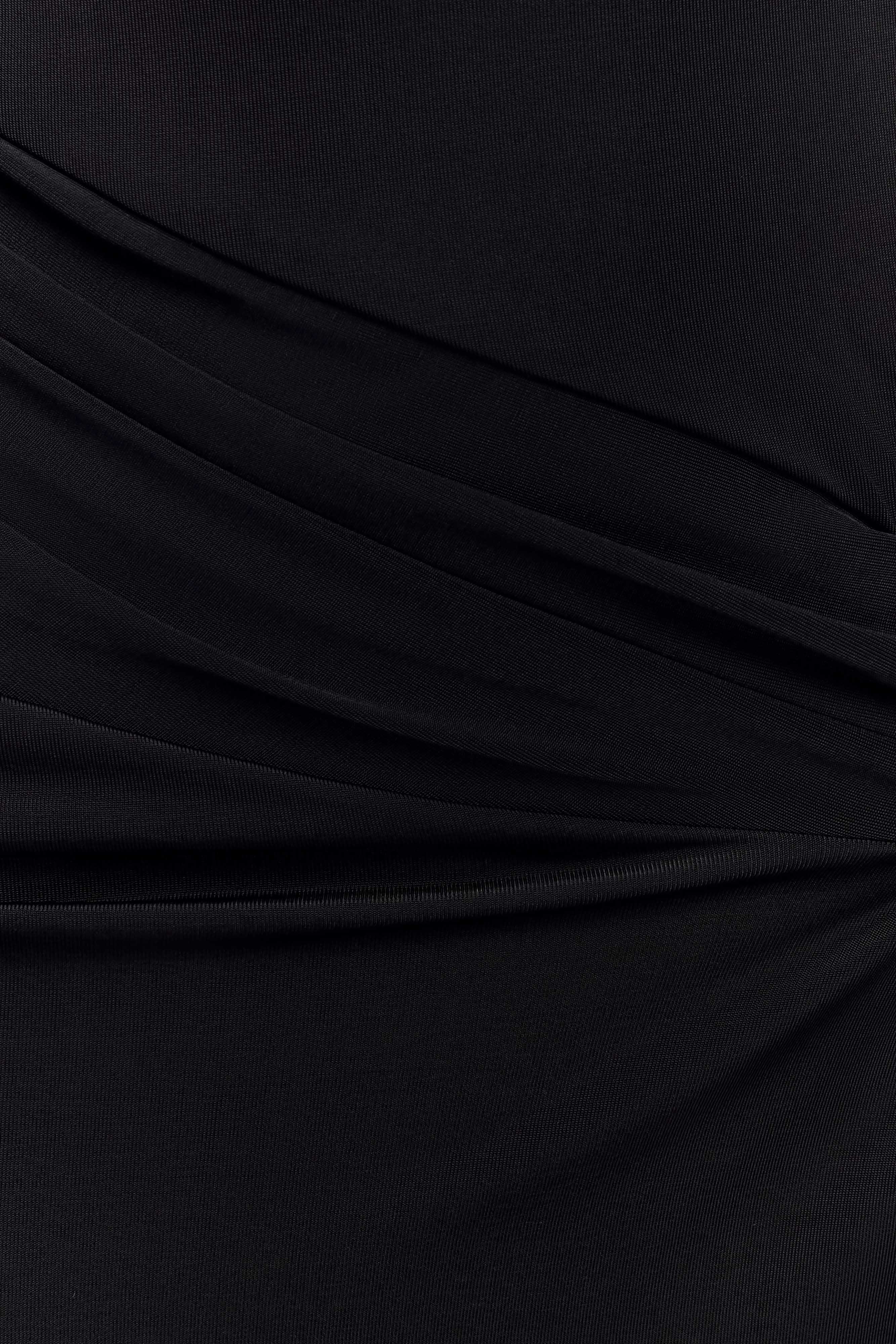 Deanna Long Sleeve Gathered Maxi Dress - Black