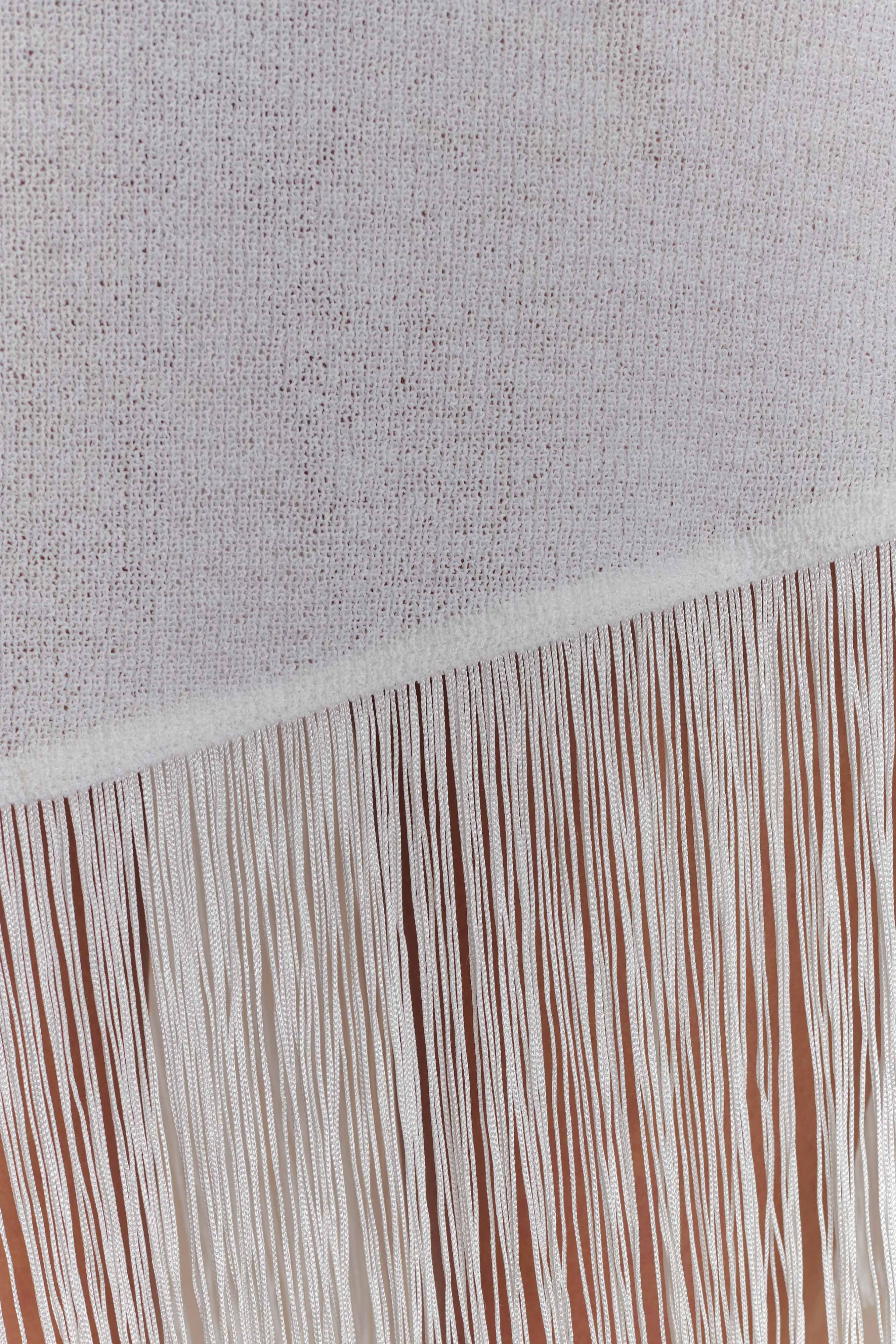 Kayden Fringe Off Shoulder Knit Mini Dress - Ivory