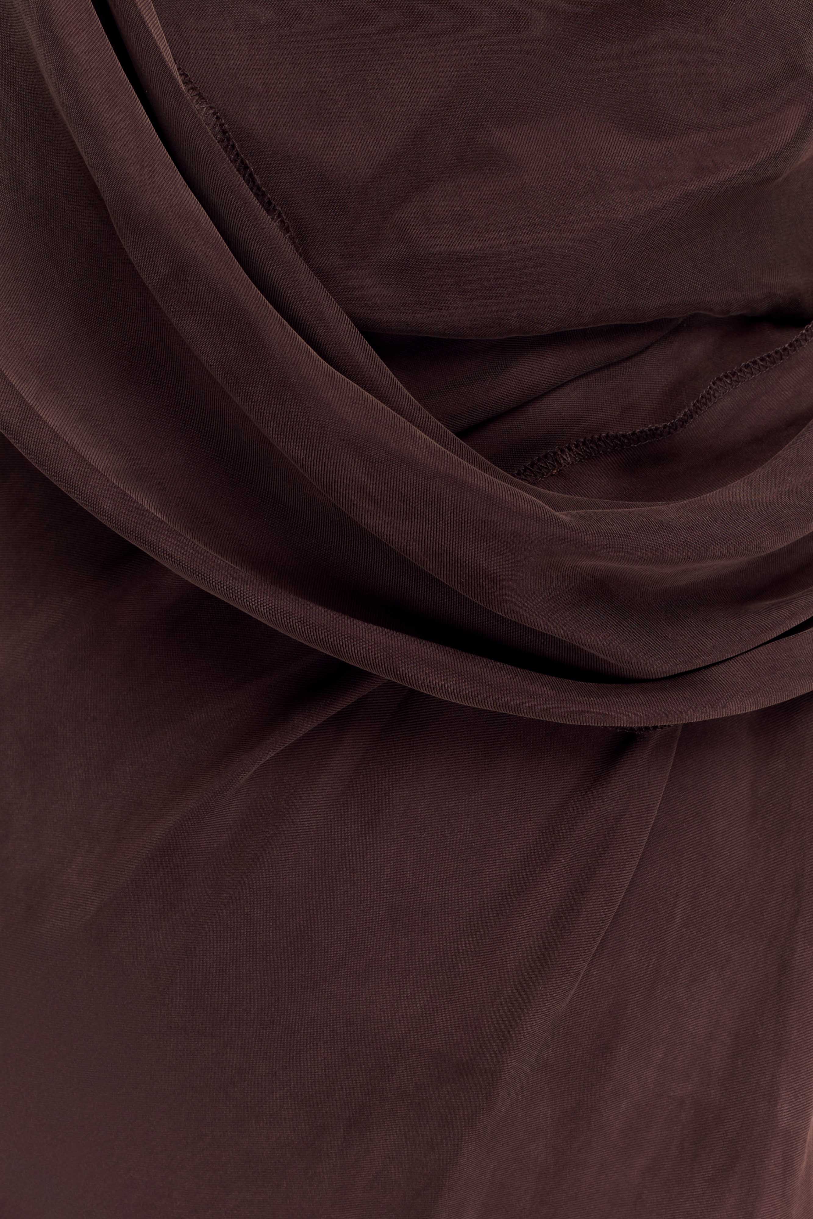 Lorieanne Draped Maxi Dress - Dark Chocolate