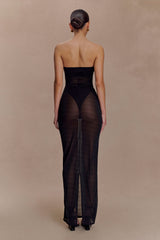 Aoife Strapless Mesh Bodysuit - Black