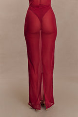 Aoife Mesh Maxi Skirt - Raspberry