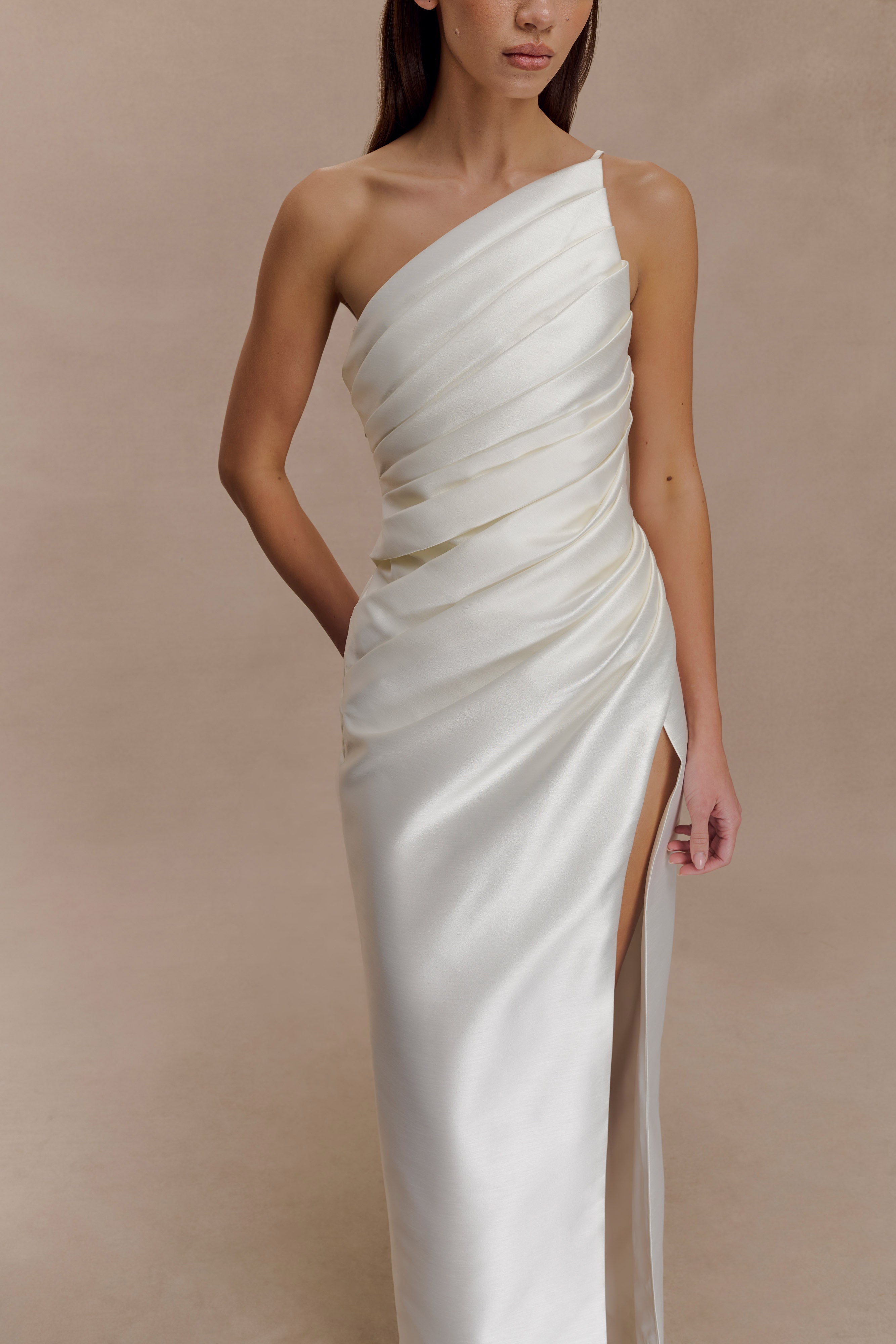 Francine One Shoulder Maxi Dress - Ivory