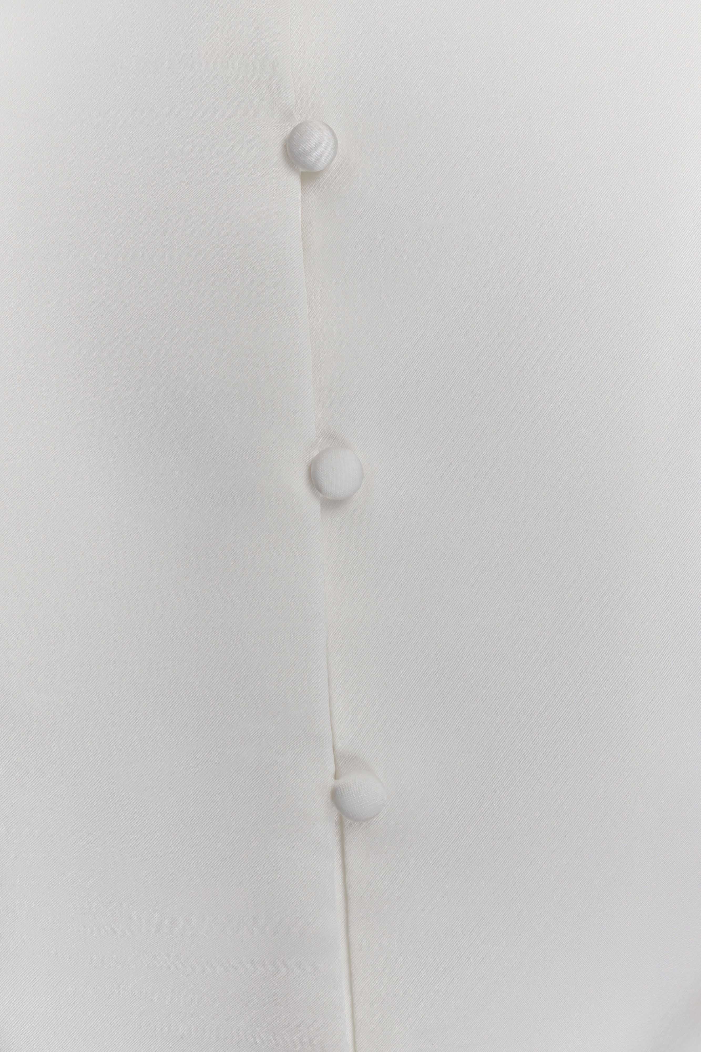 Anne Short Sleeve Satin Top - White