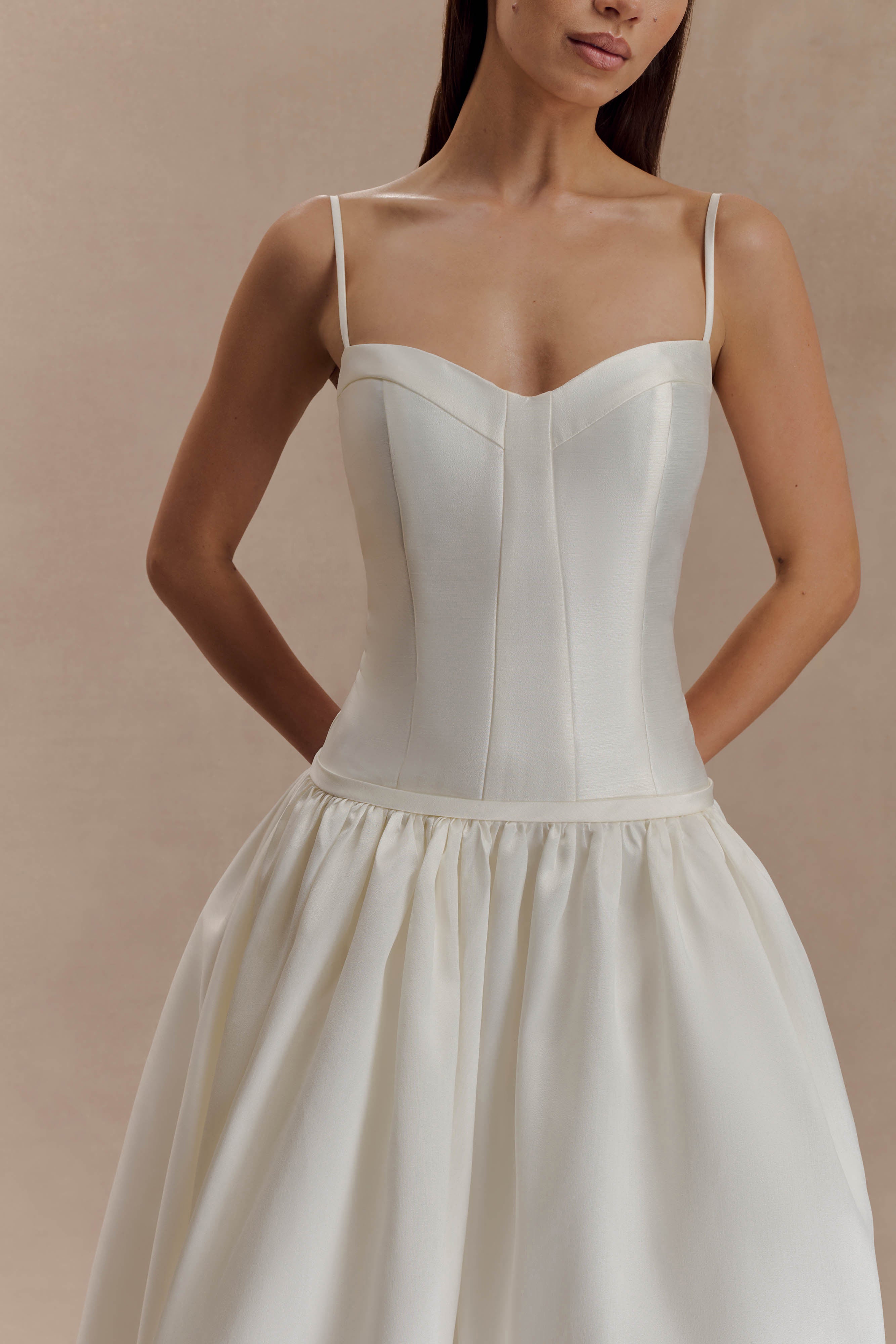 Carol Taffeta Maxi Gown - Ivory