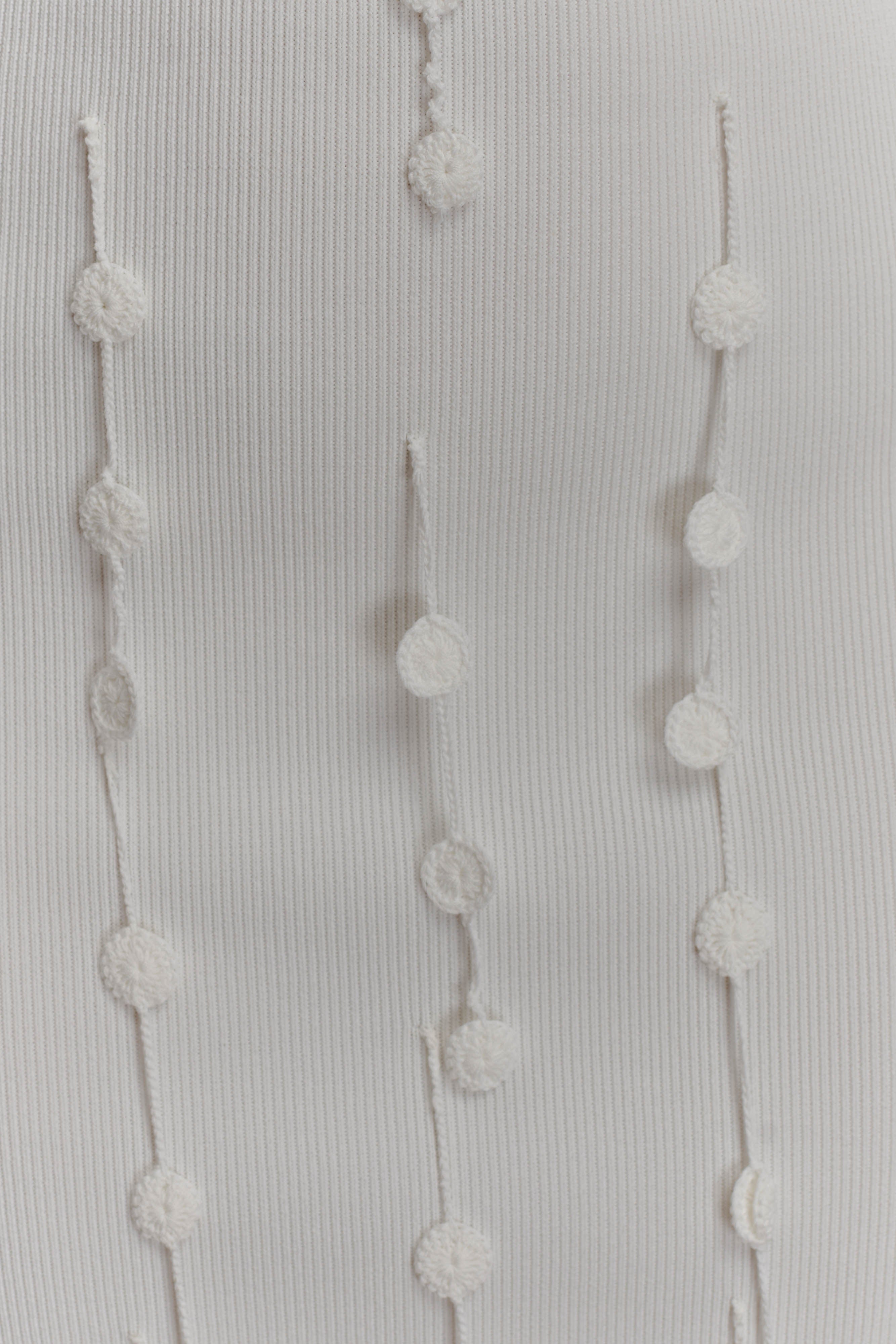 Tove Hand Knit Flower Mini Dress - White