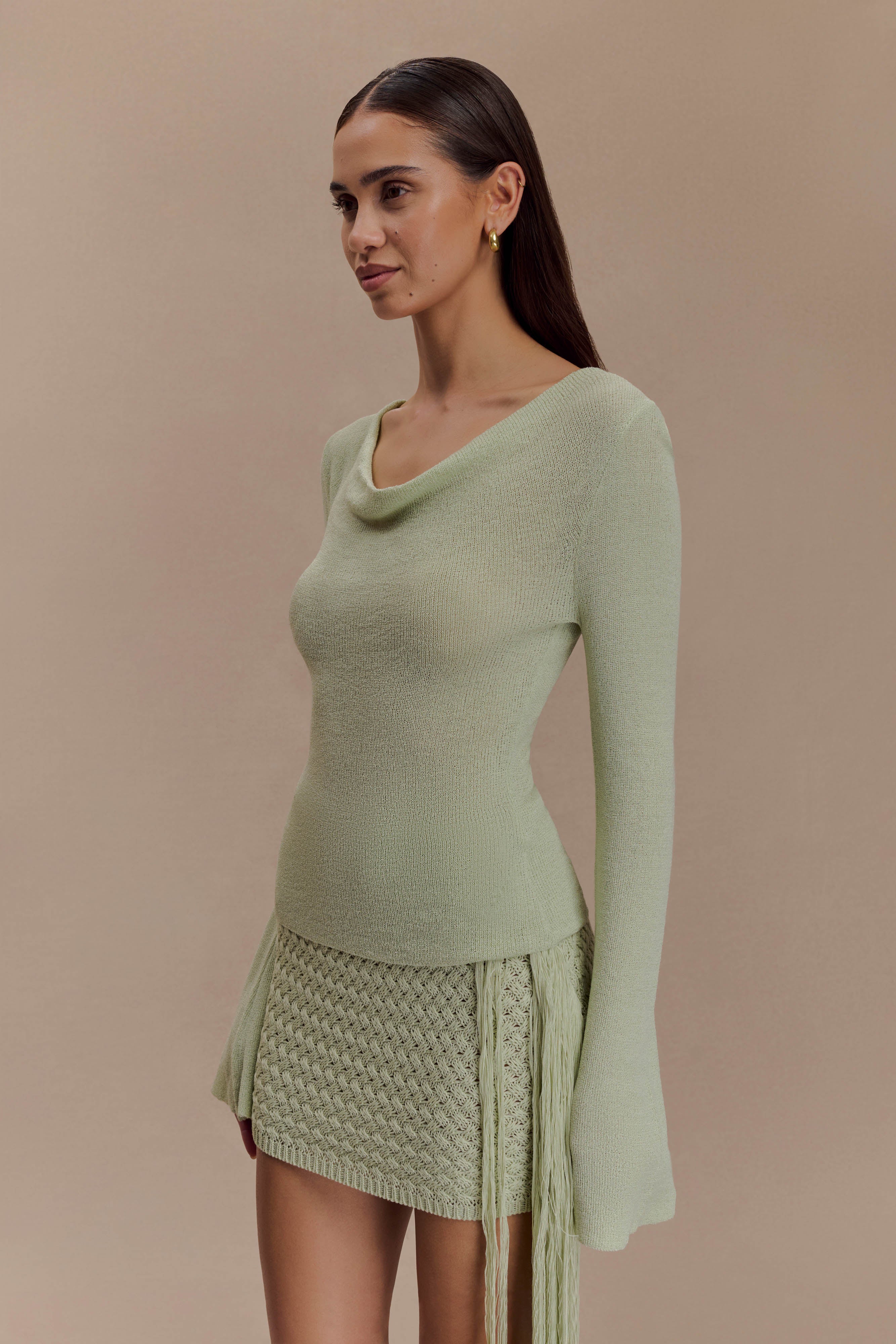 Terrymae Crochet Mini Skirt - Pastel Green