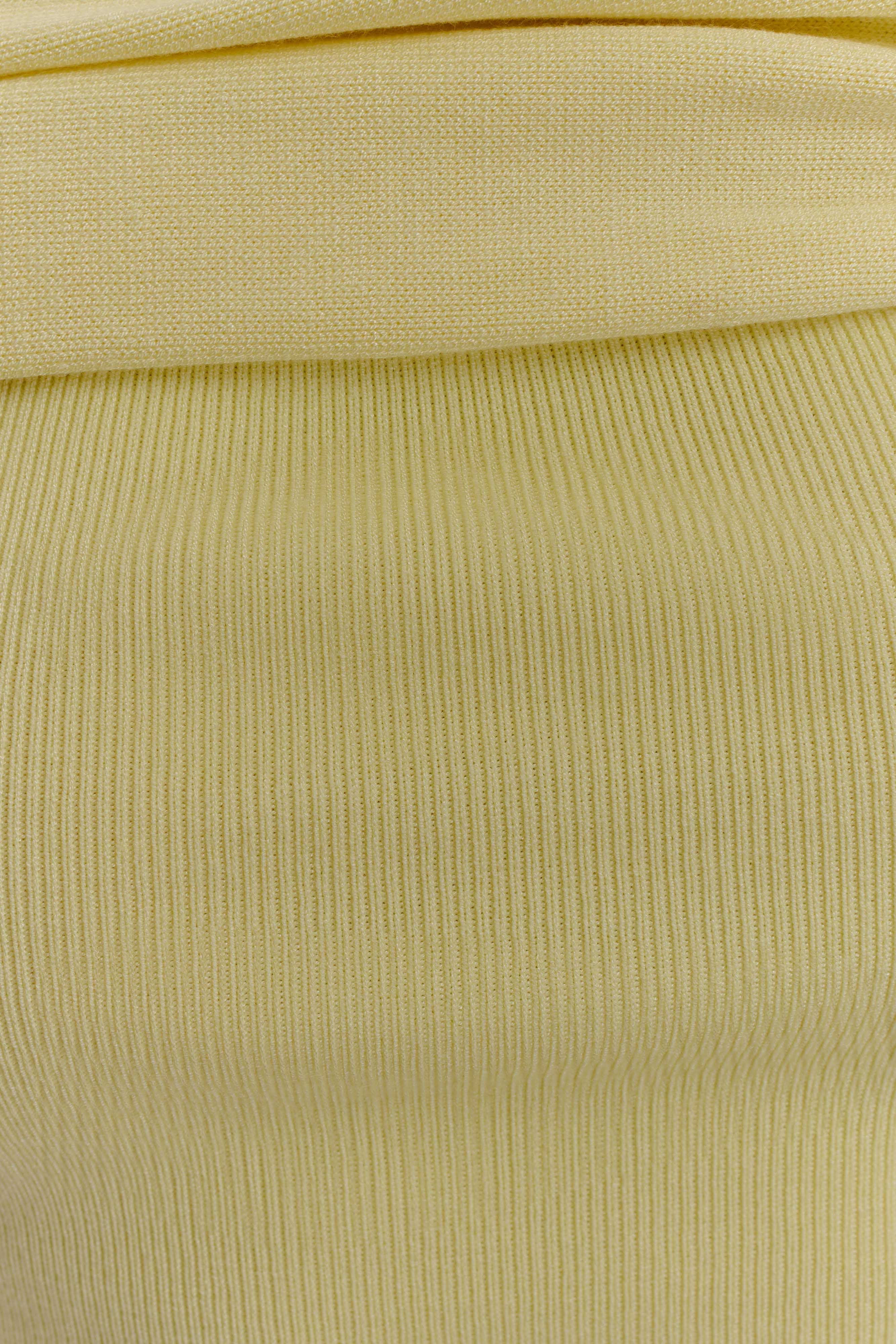 Irene Gathered Knit Maxi Skirt - Lemon