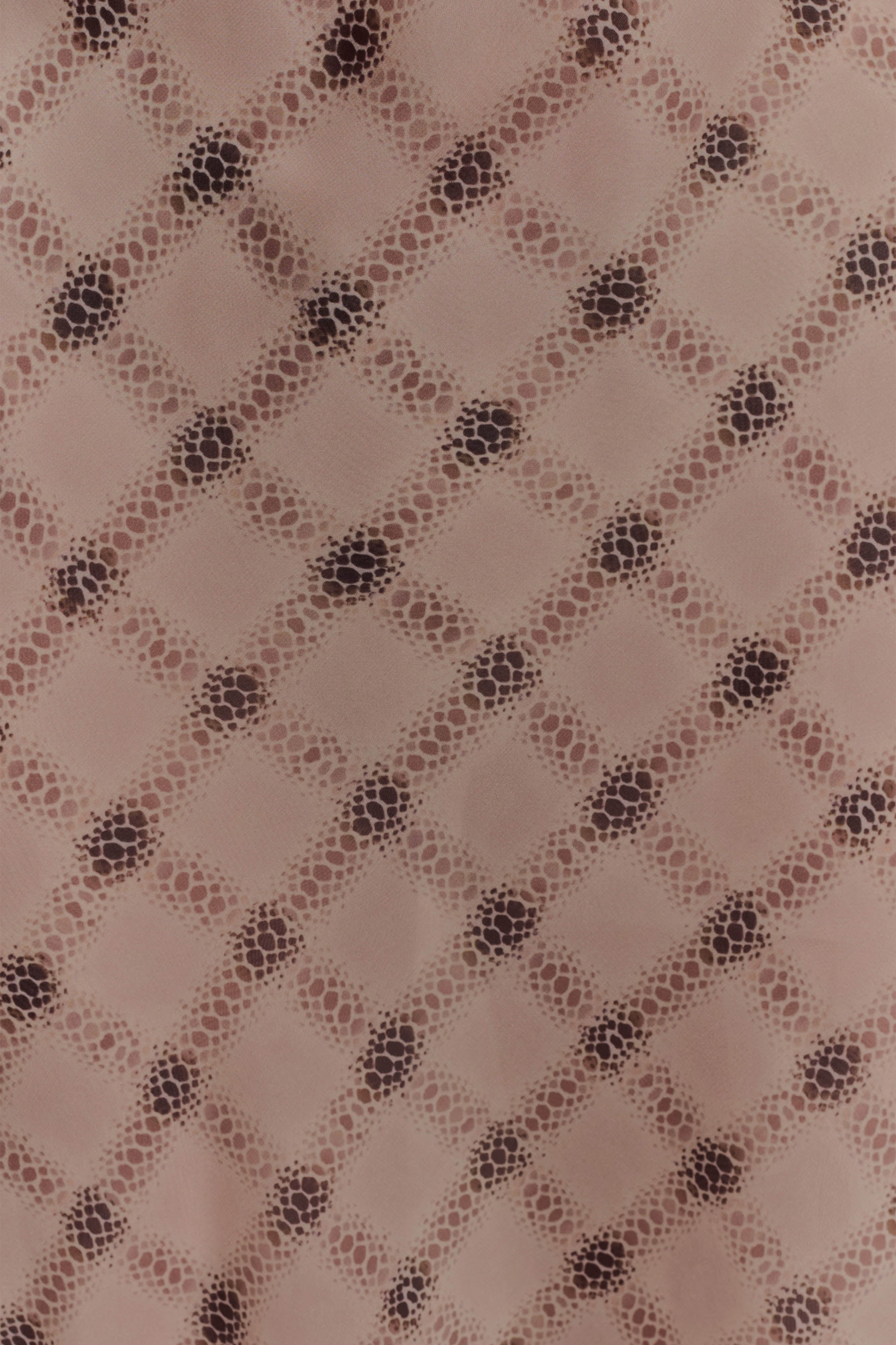 Silvana Chiffon Maxi Dress - Snake Check Print Mocha