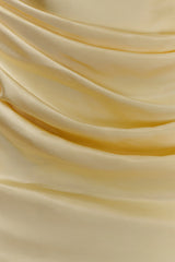 Iris Long Sleeve Satin Maxi Dress - Lemon