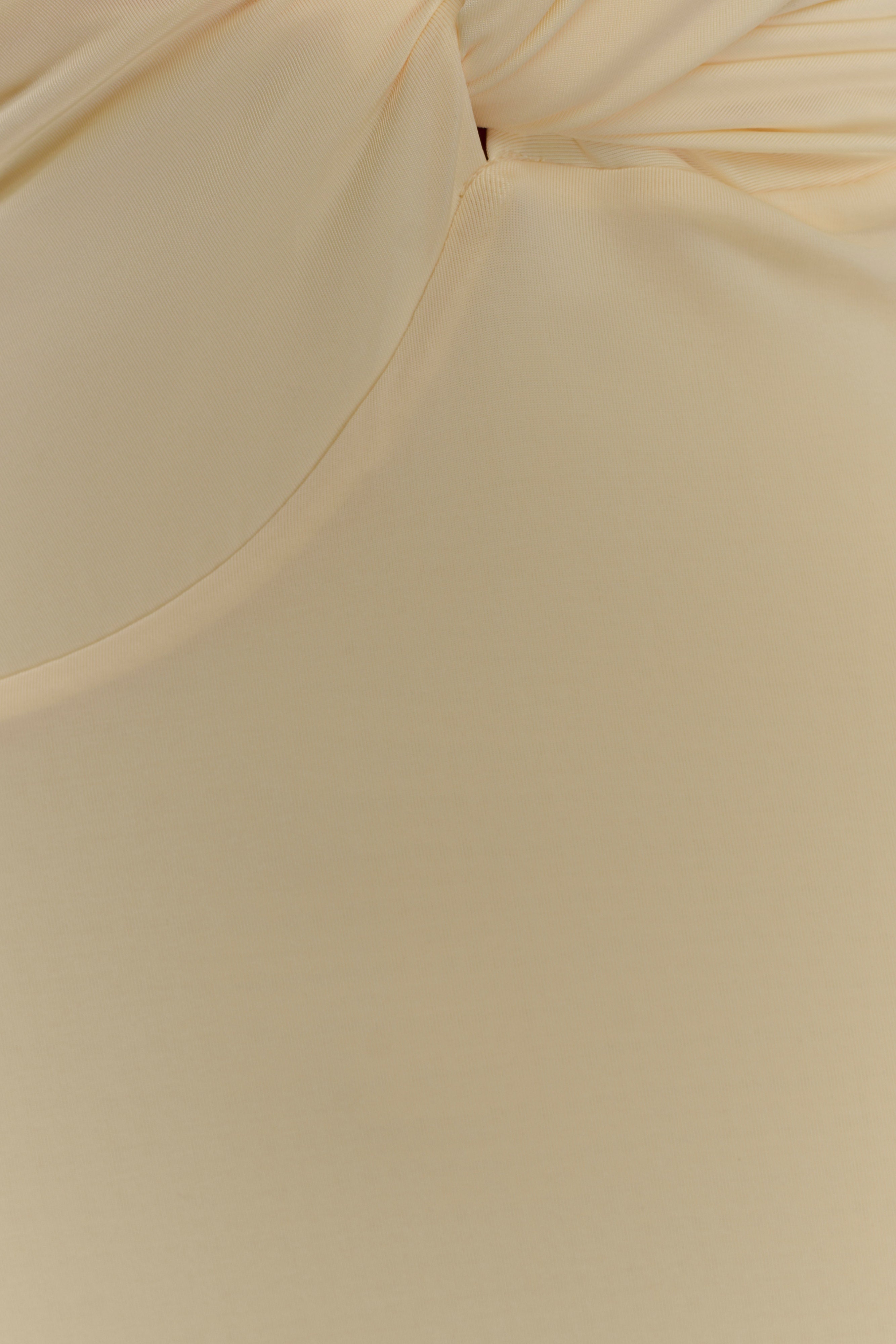 Stella Draped Slinky Maxi Dress - Pale Lemon