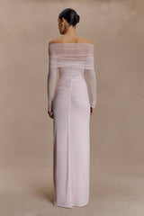 Rafaella Slinky And Mesh Maxi Dress - Pale Pink
