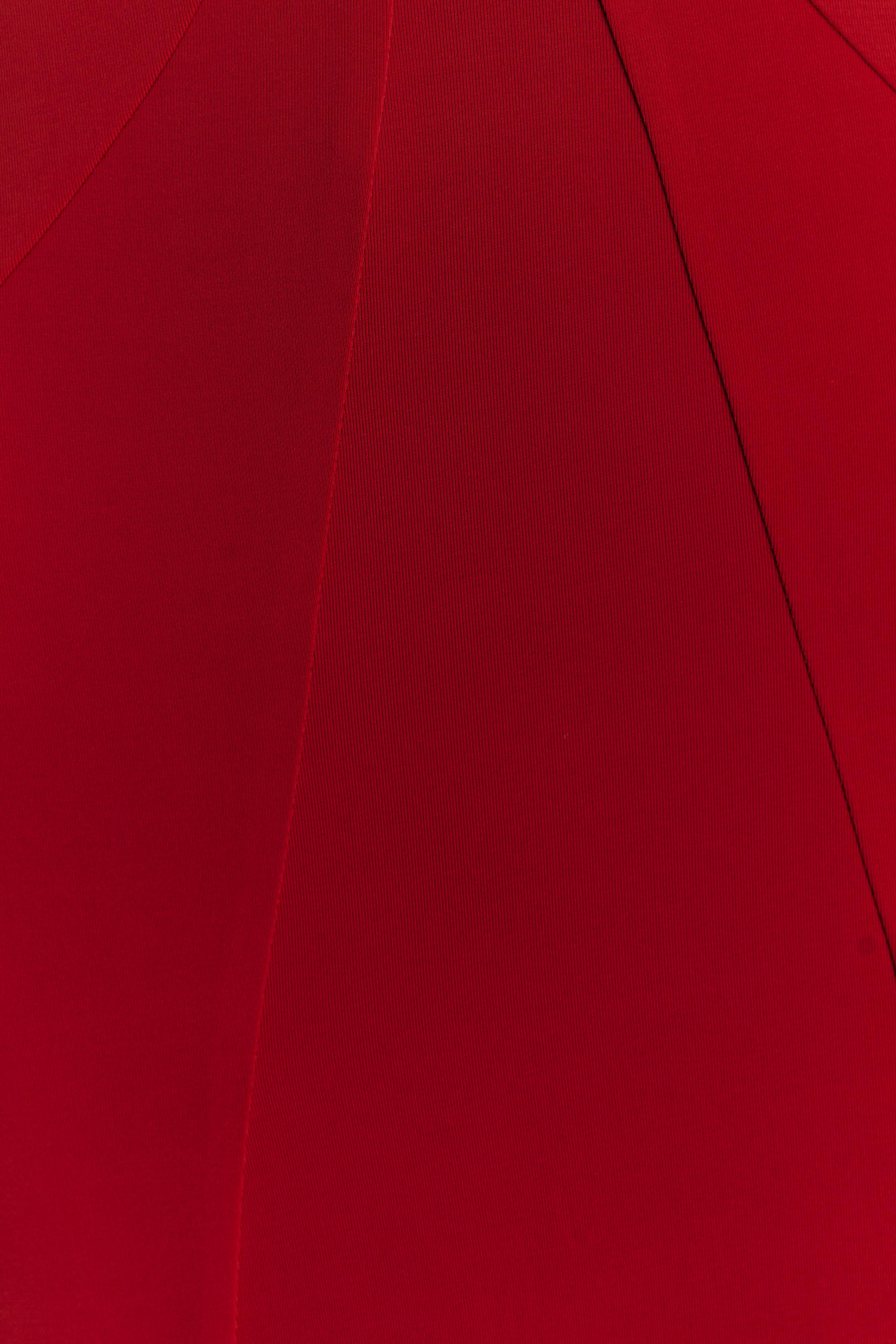 Juliet Slinky Maxi Dress With Scarf - Ruby