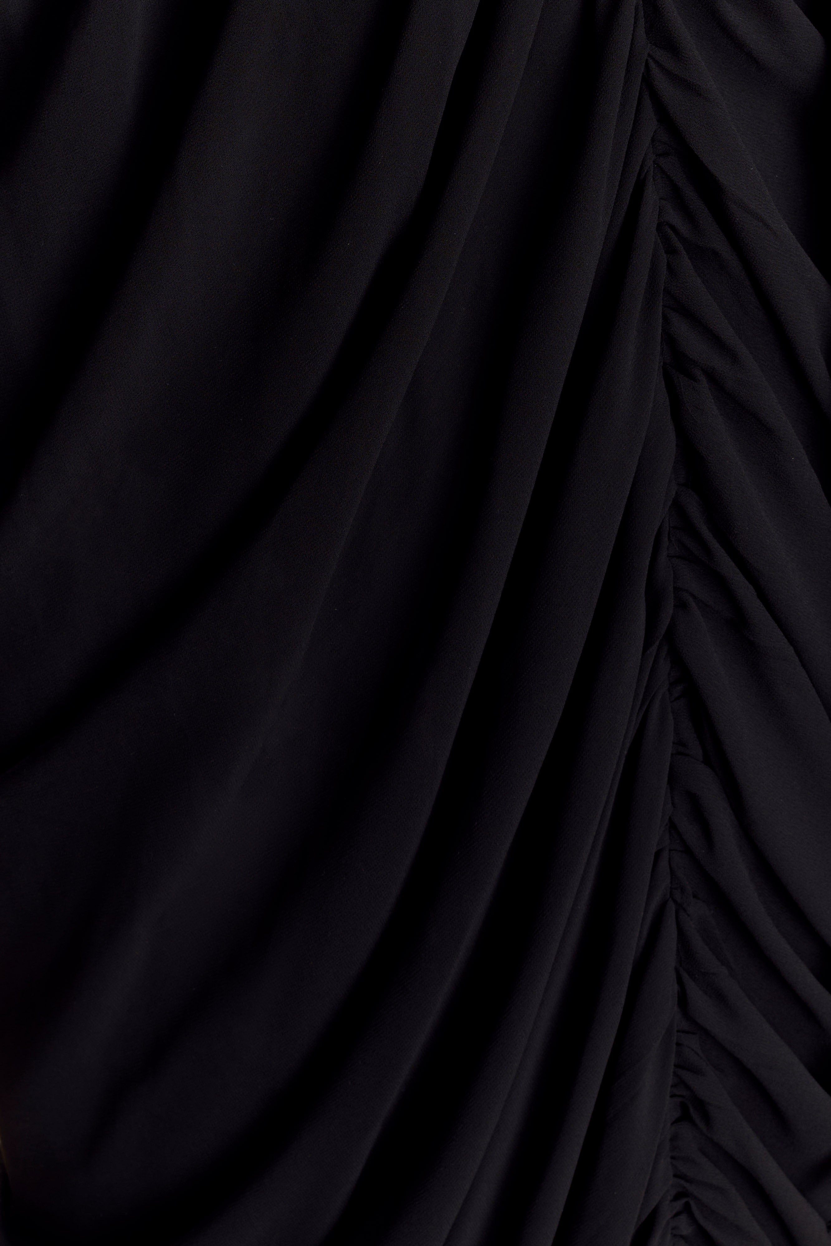 Micaela Chiffon Gathered Maxi Dress - Black