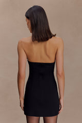 Christina Cross Over Mini Dress - Black