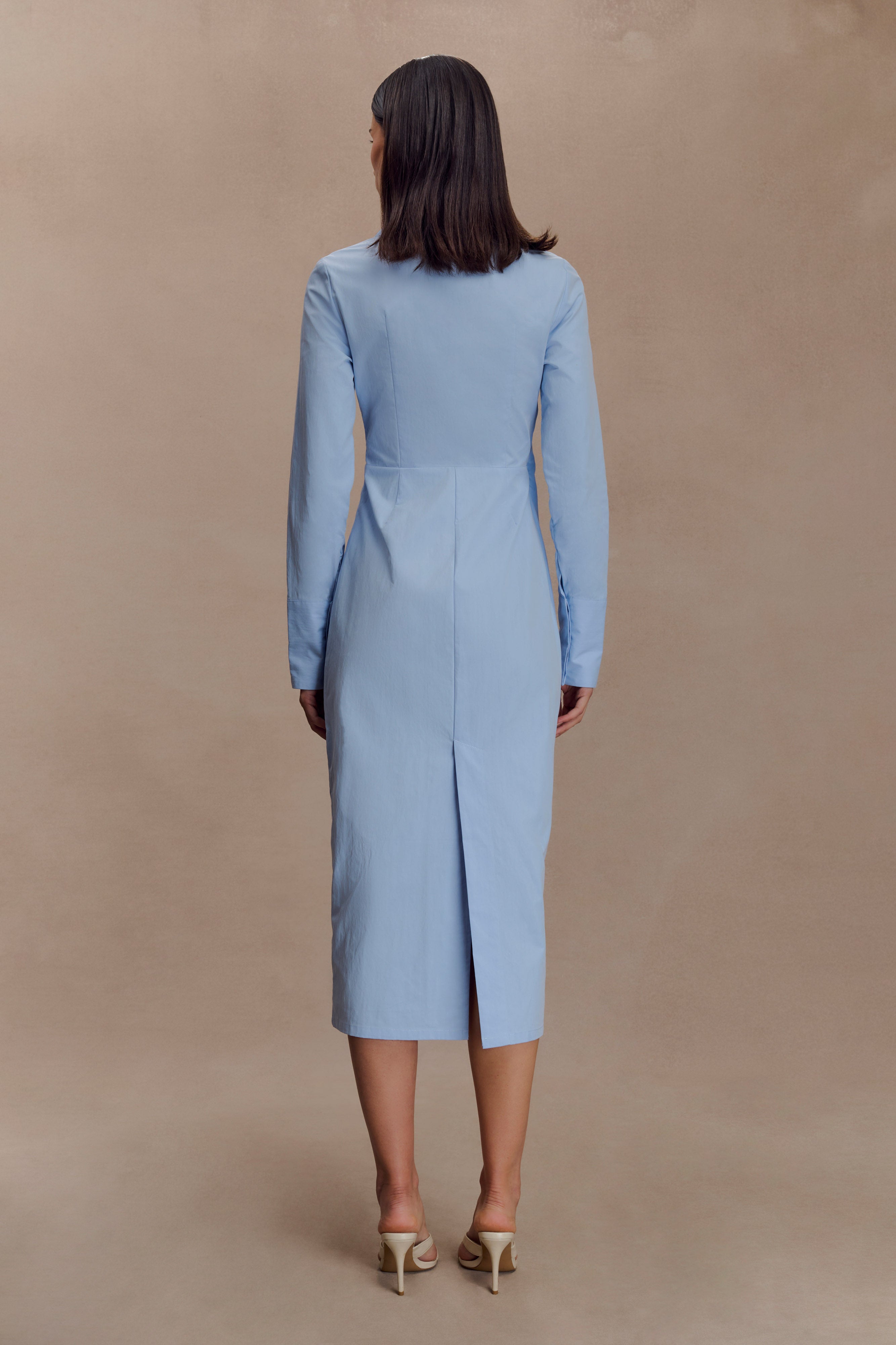 Mikaila Asymmetric Shirt Dress - Blue