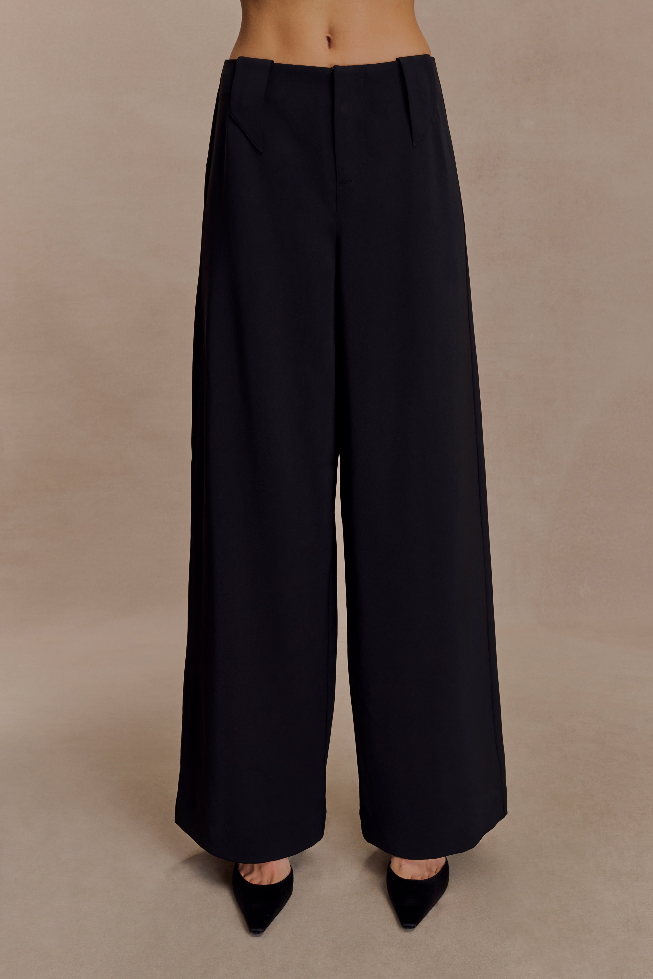 Arlo Wide Leg Suiting Trouser - Black