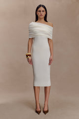 Zandie Cashmere Blend Knit Midi Dress - Ivory