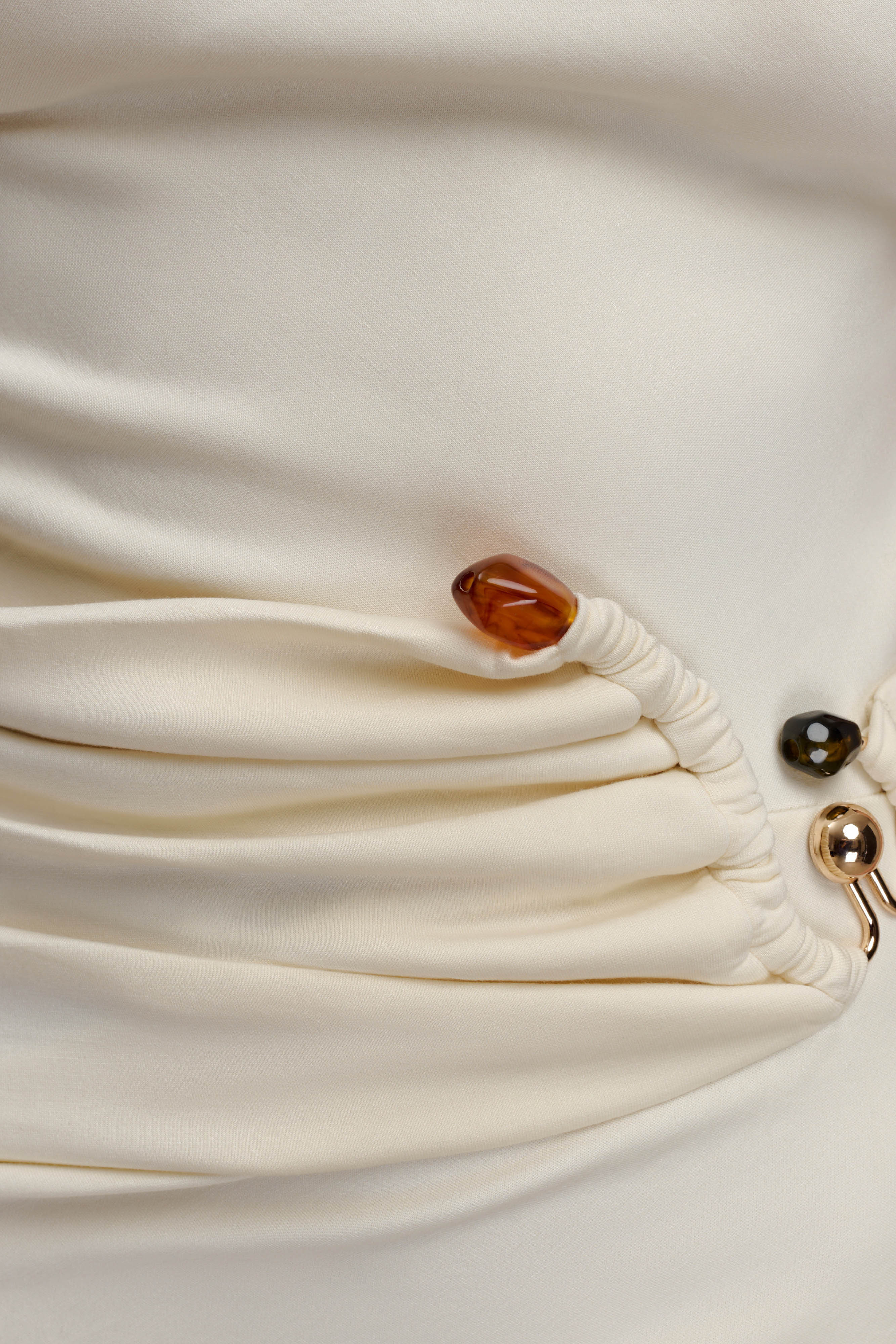 Kendra Scuba Jersey Midi Dress With Hardware - Ivory