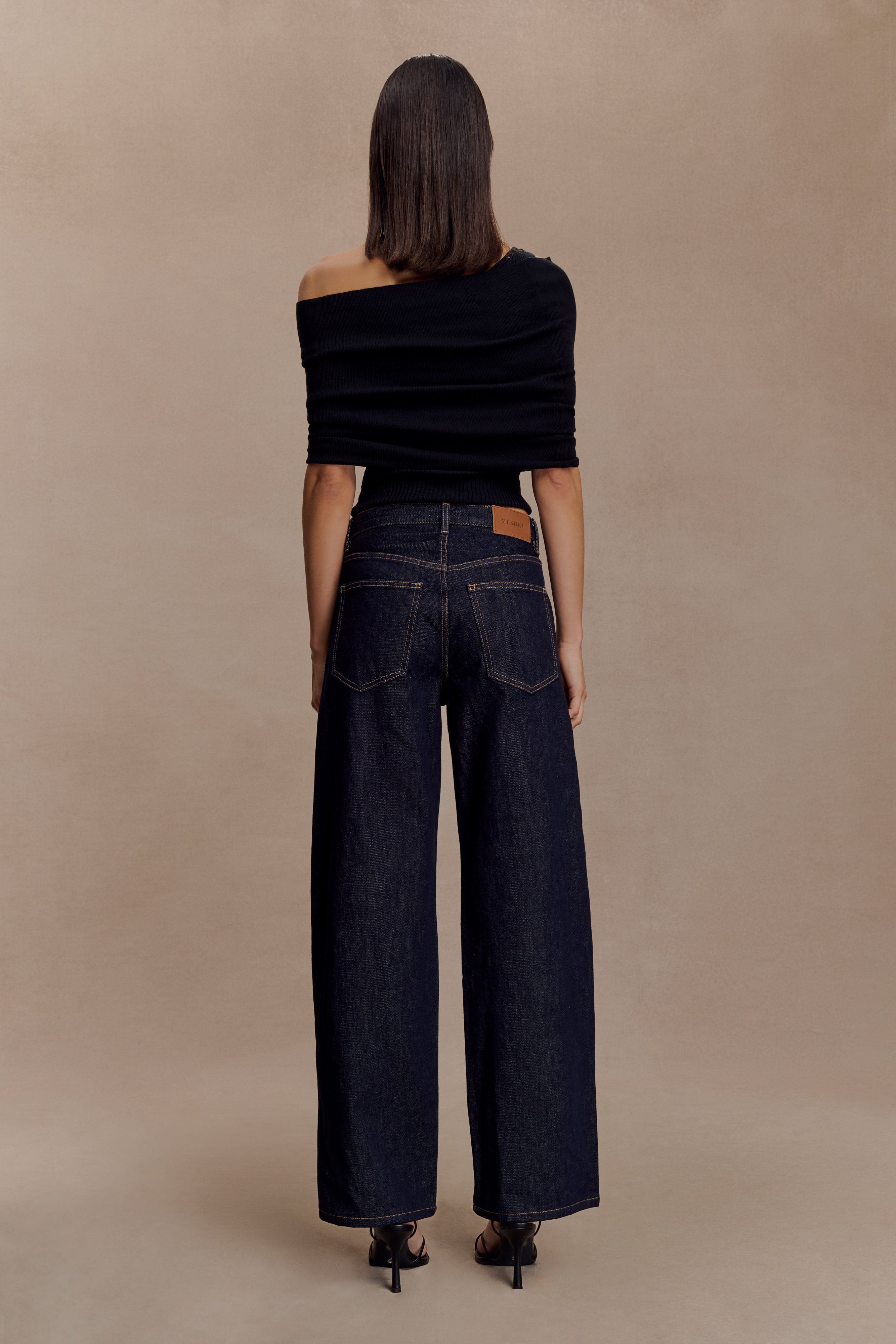 Sierra Asymmetrical Cashmere Blend Knit Top - Black