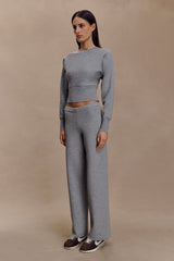Kerrymae Straight Leg Knit Pants - Grey Marle